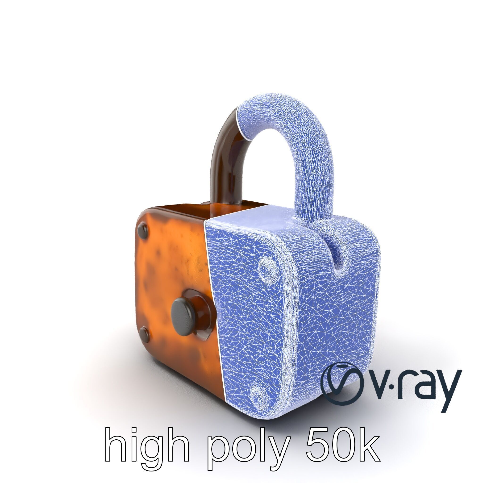 Rusted Metal Lock model pack Low-poly 3D model_10