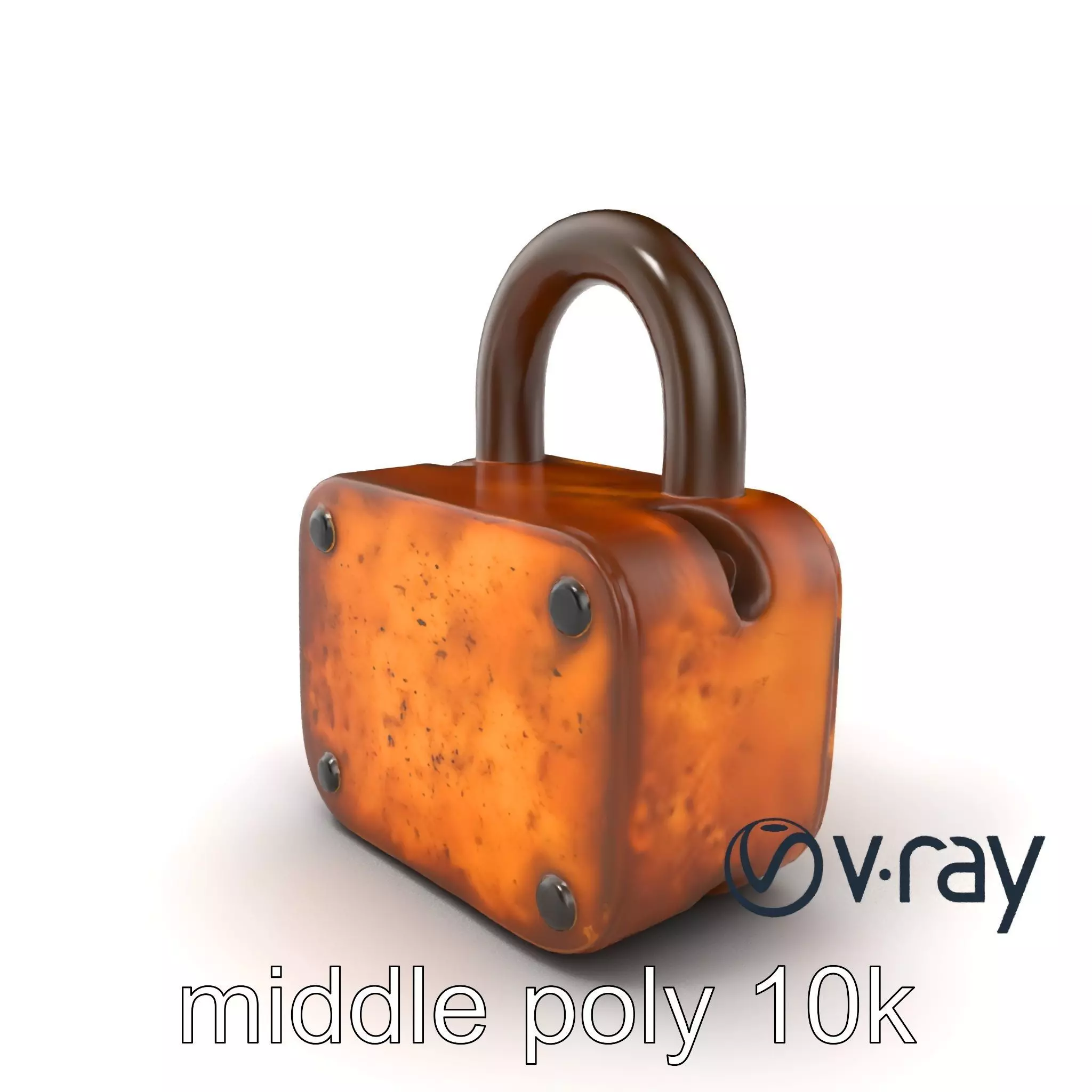Rusted Metal Lock model pack Low-poly 3D model_0