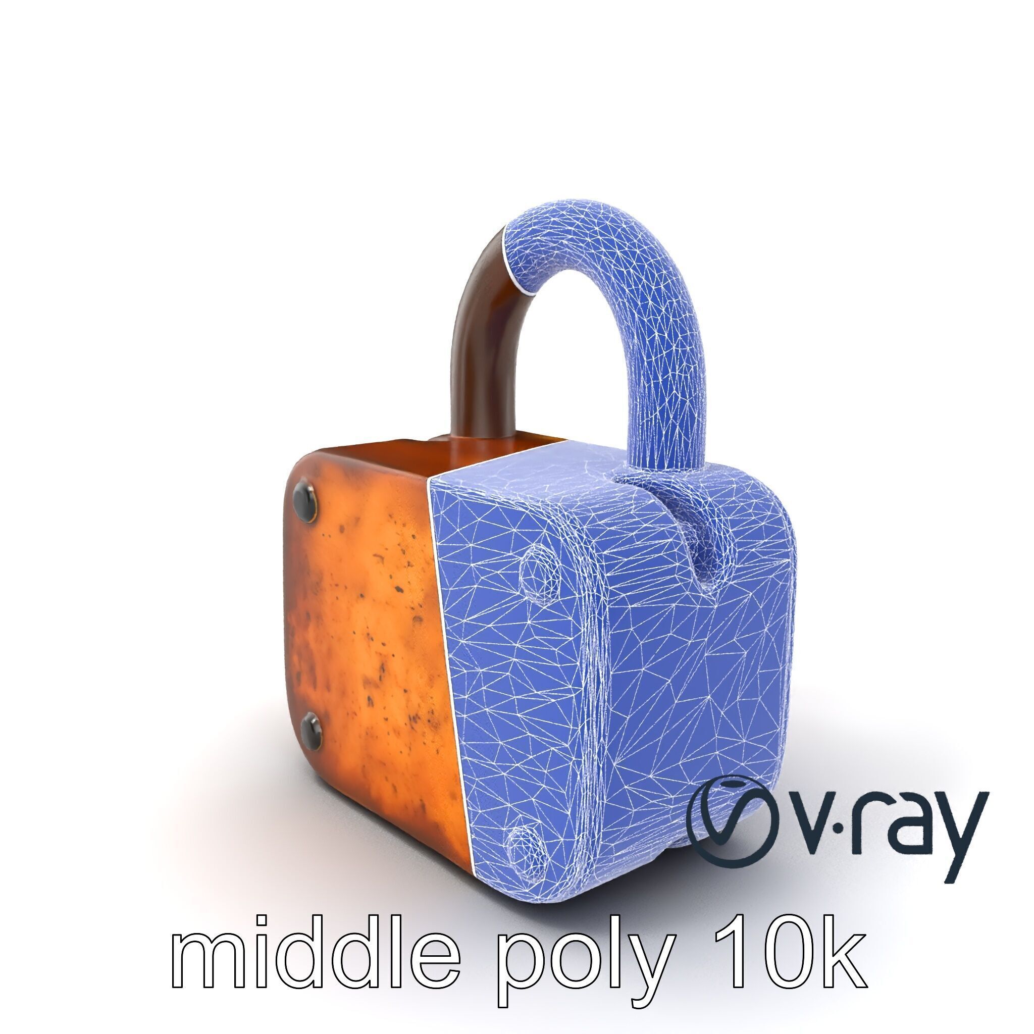 Rusted Metal Lock model pack Low-poly 3D model_6