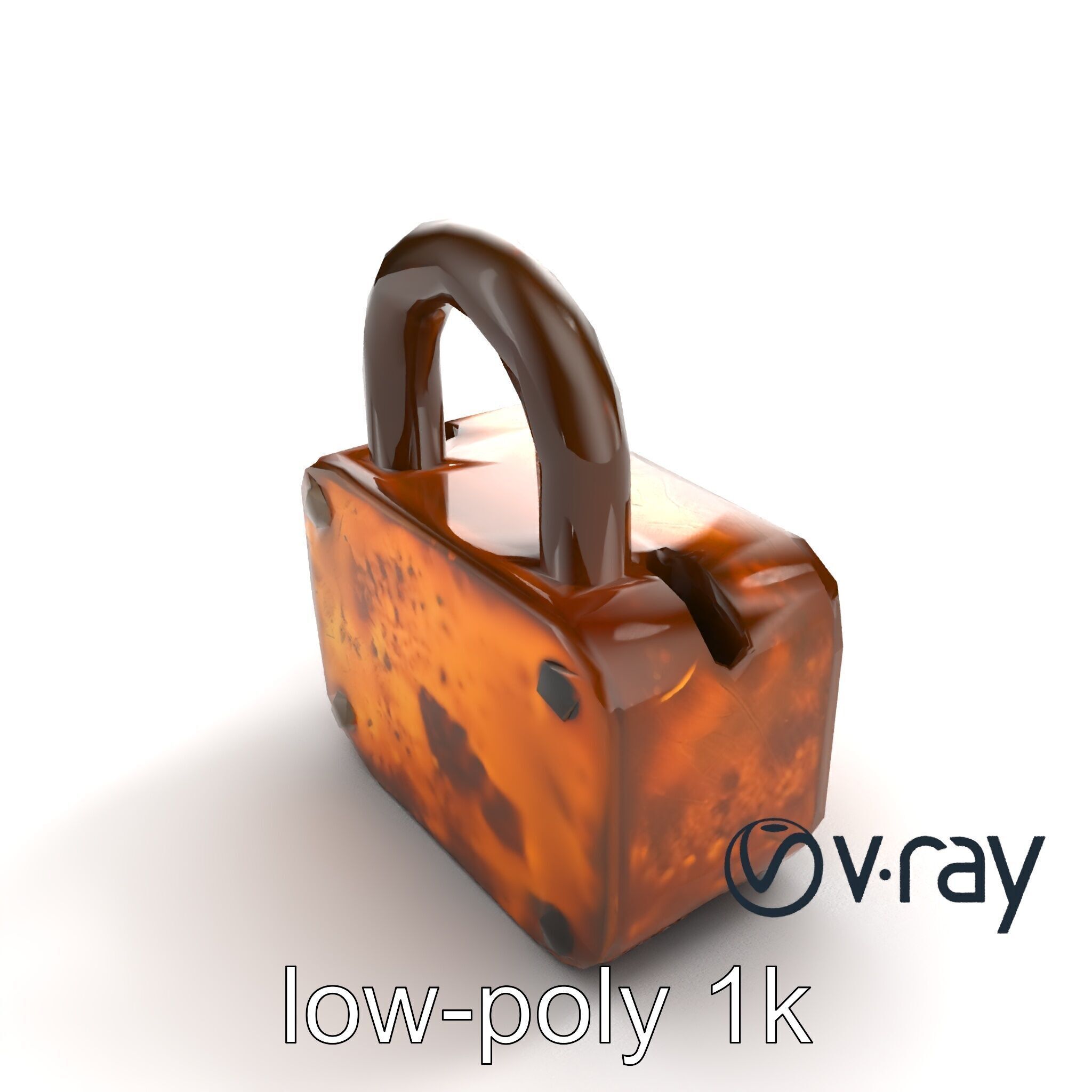 Rusted Metal Lock model pack Low-poly 3D model_9