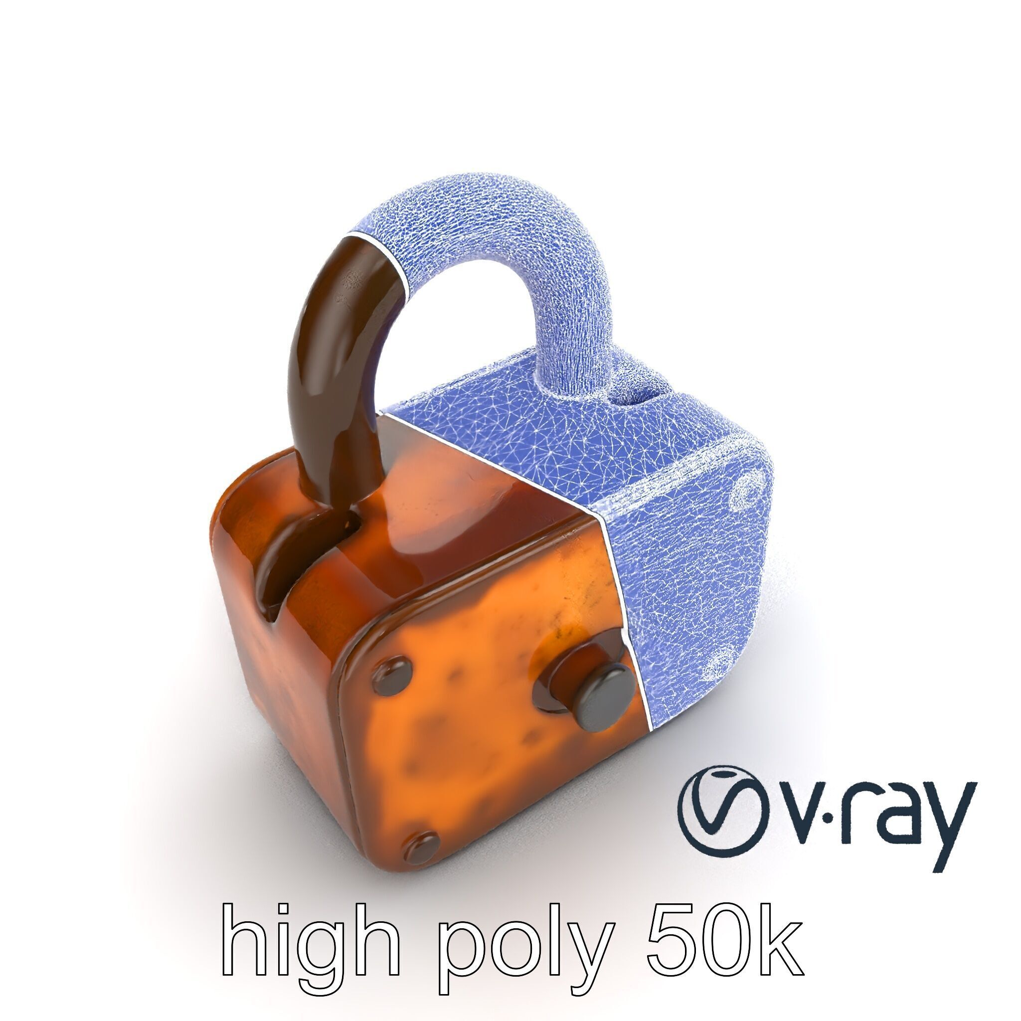 Rusted Metal Lock model pack Low-poly 3D model_26