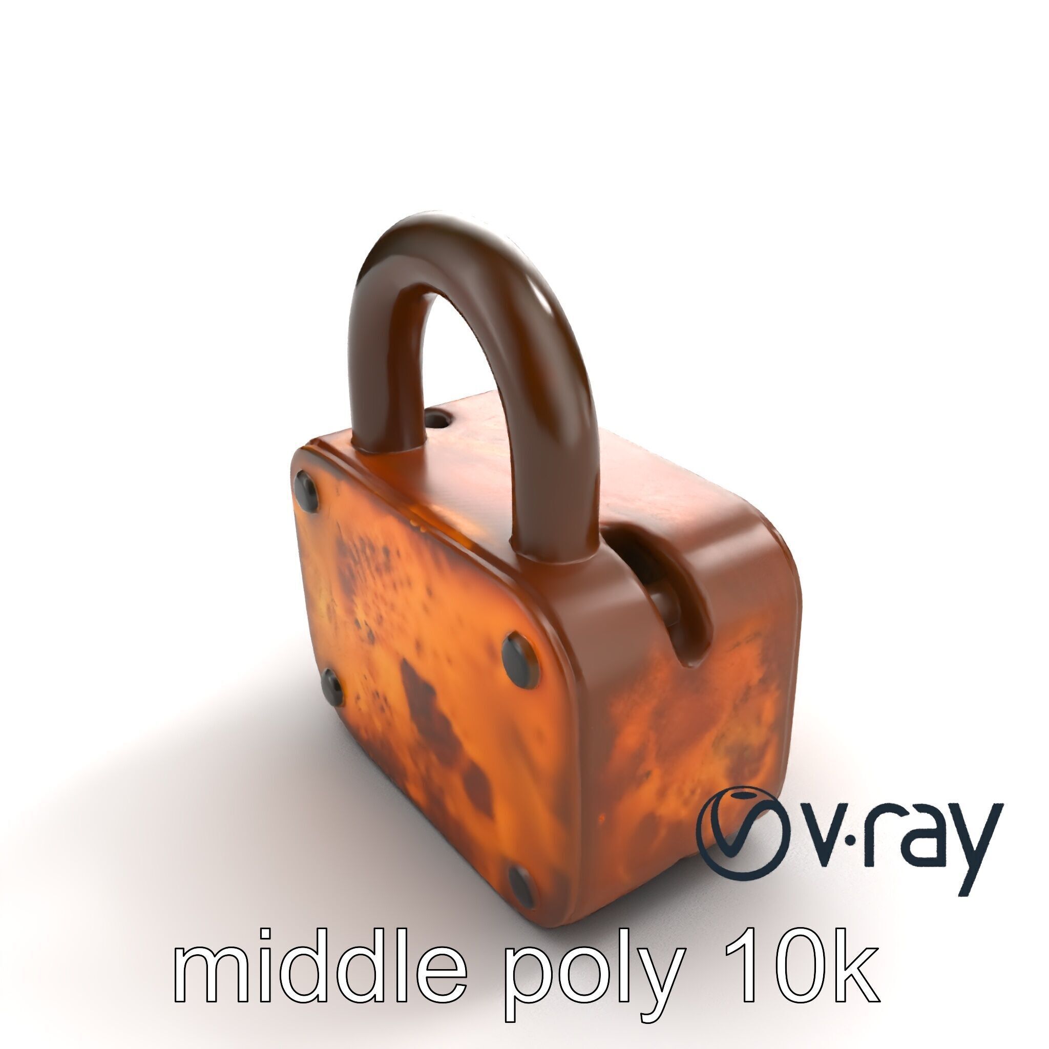Rusted Metal Lock model pack Low-poly 3D model_8