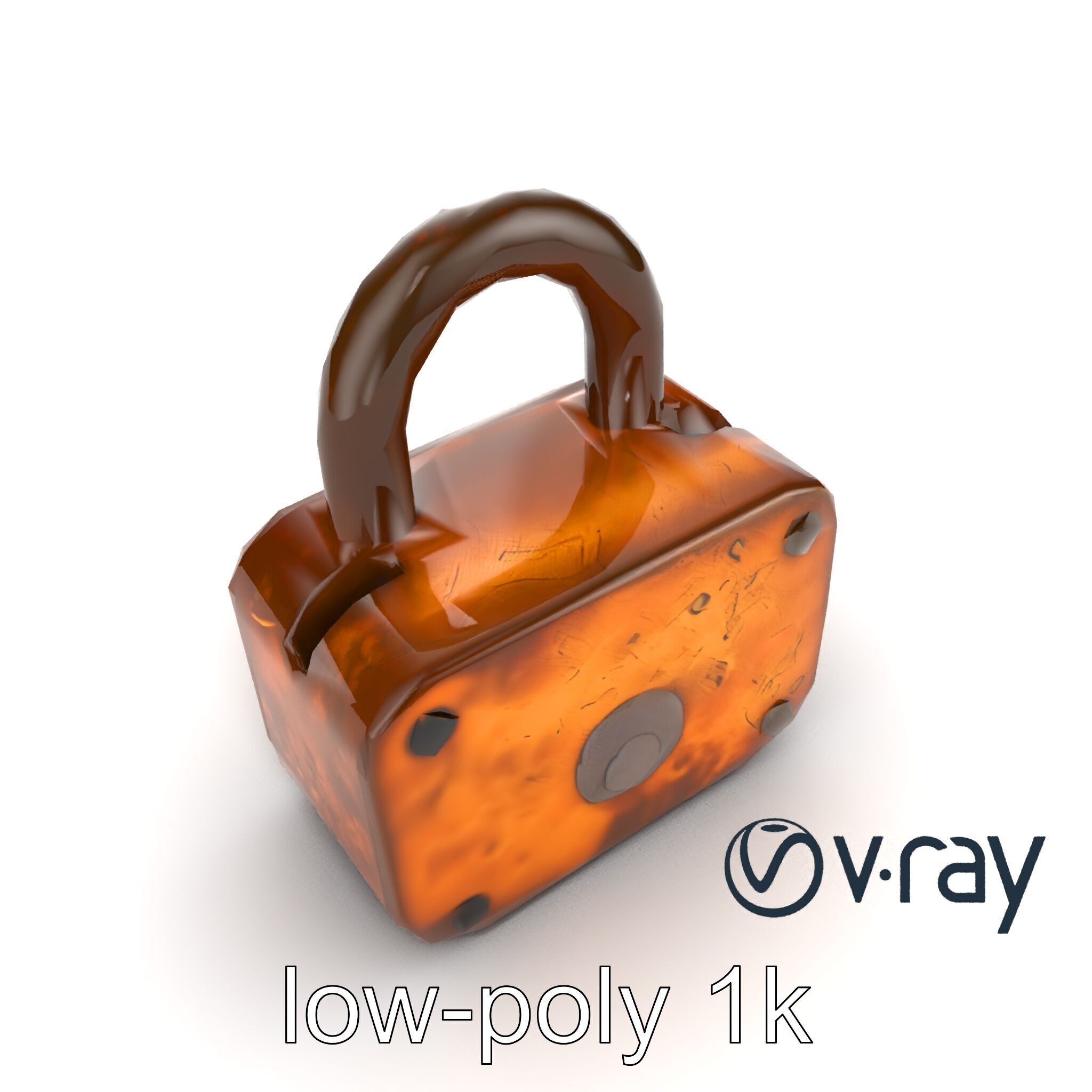 Rusted Metal Lock model pack Low-poly 3D model_15
