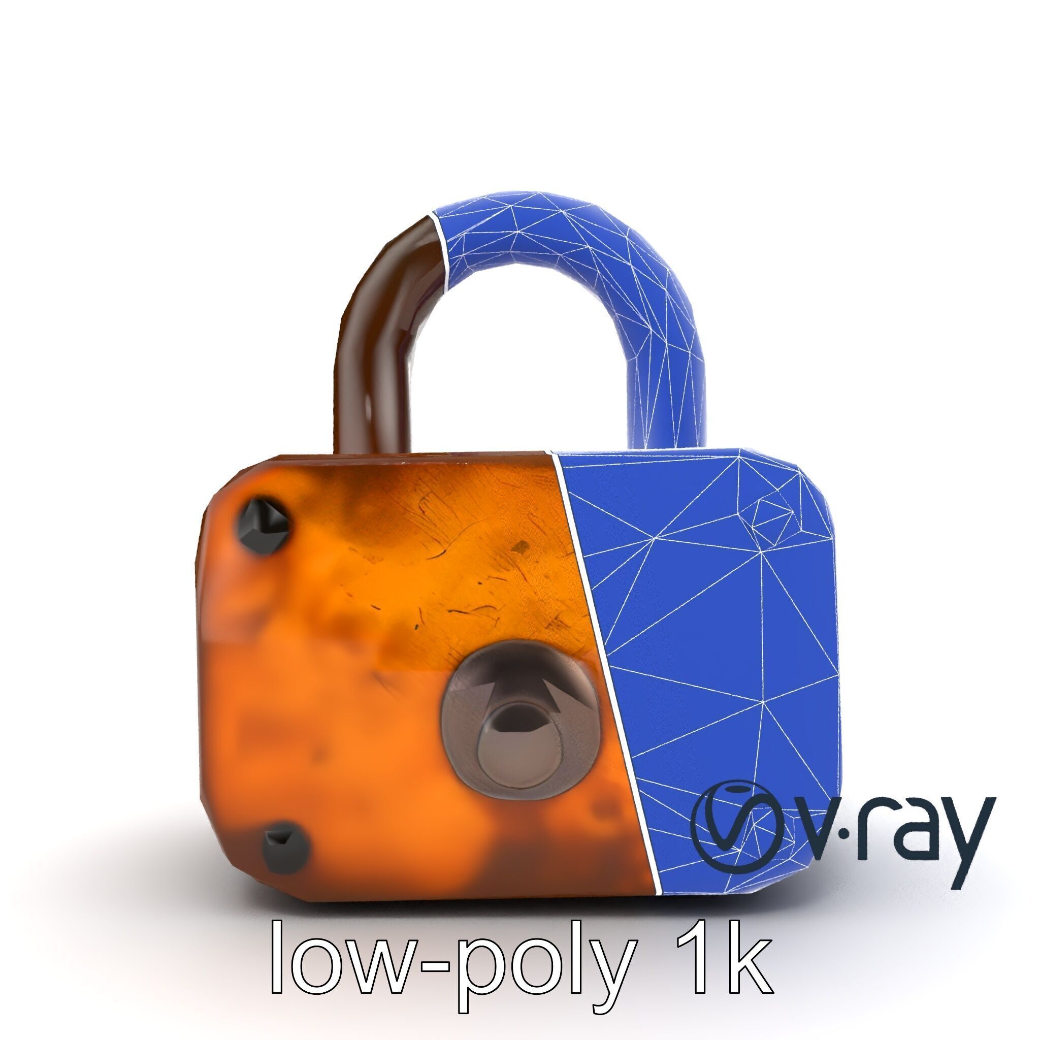 Rusted Metal Lock model pack Low-poly 3D model_16