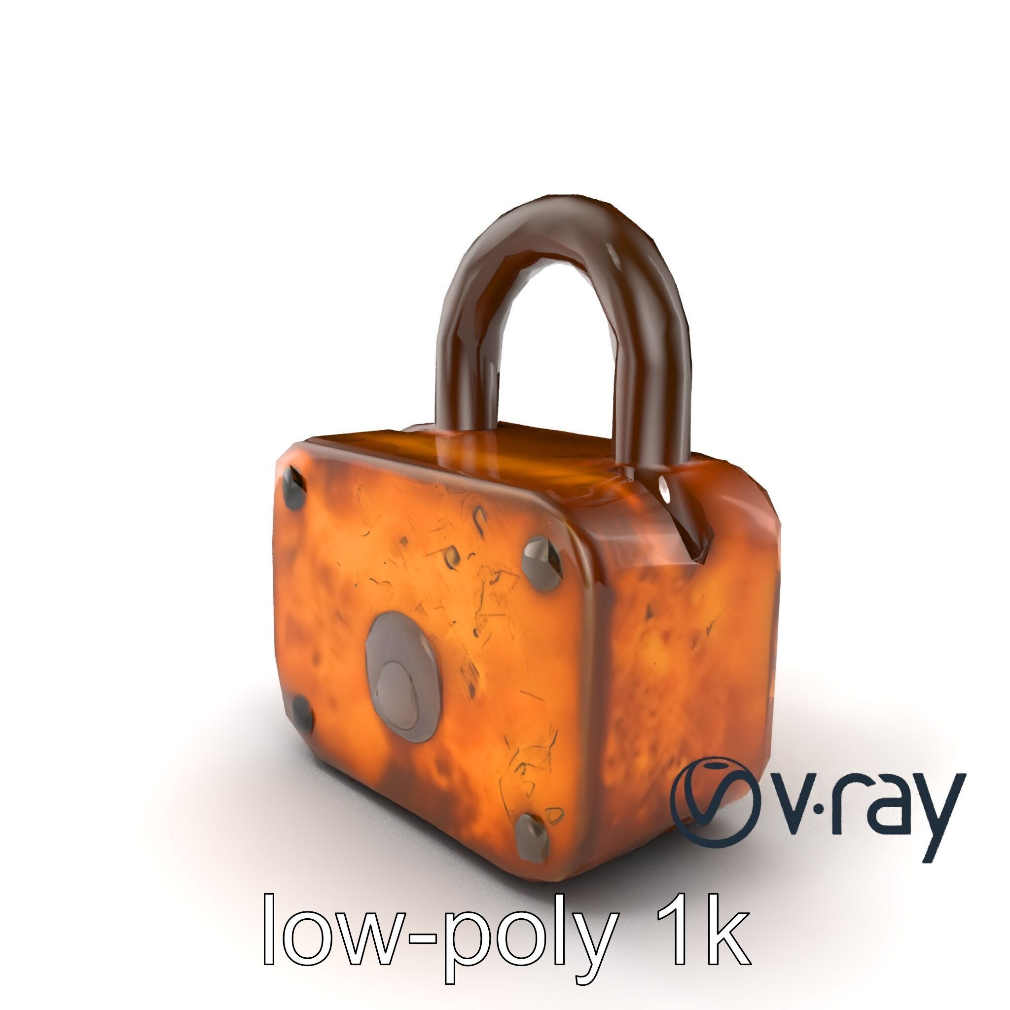 Rusted Metal Lock model pack Low-poly 3D model_5