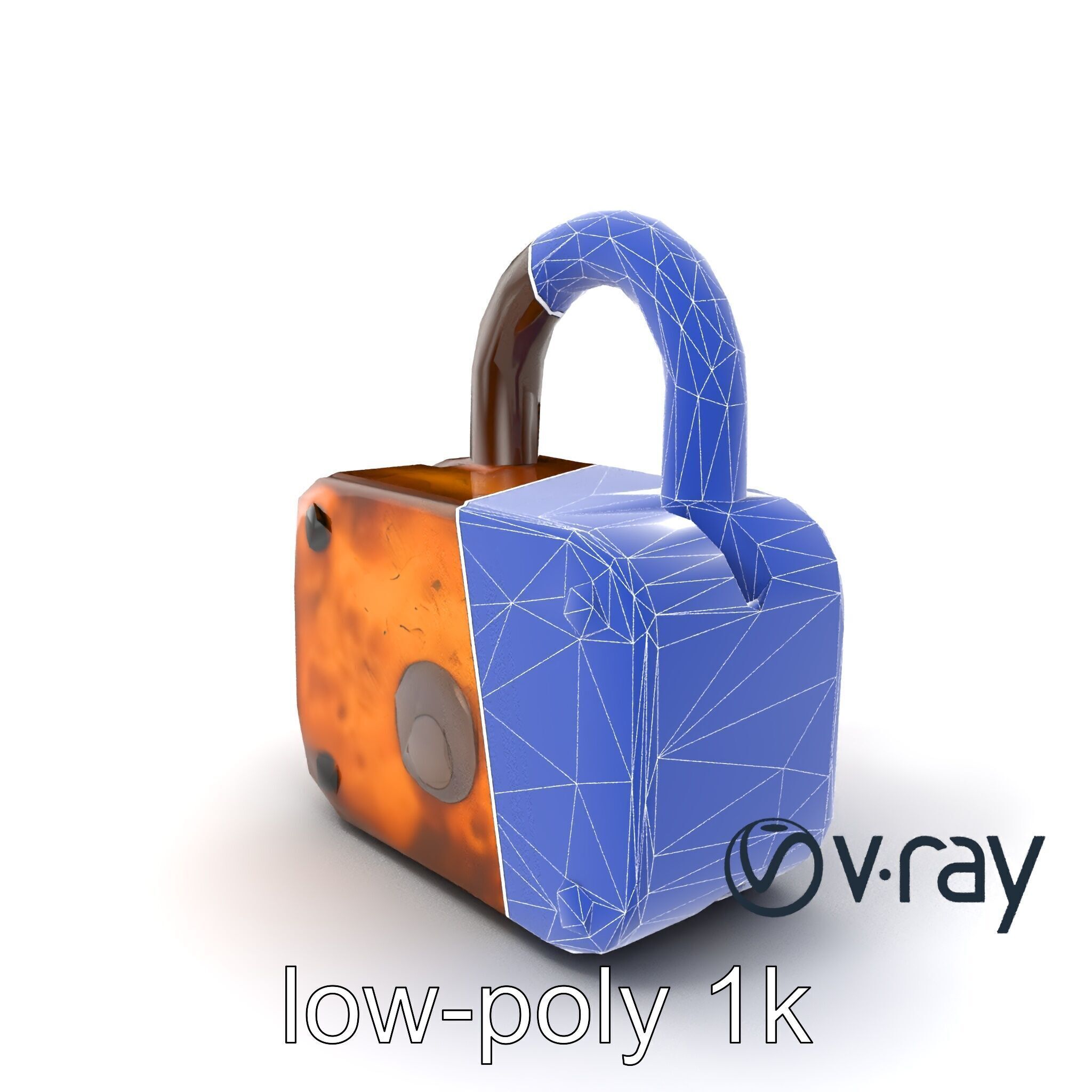Rusted Metal Lock model pack Low-poly 3D model_7