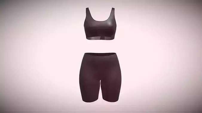 Ladies Yoga Bra With Shorts V2 In Low Poly