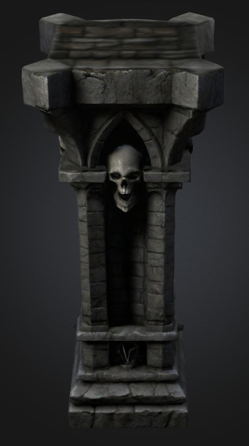  Bone Pillar column 4 Low-poly 3D model_3