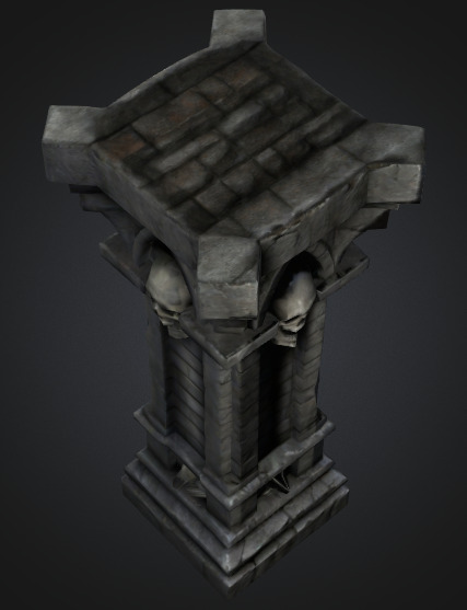  Bone Pillar column 4 Low-poly 3D model_5