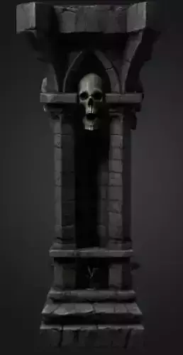  Bone Pillar column 4 Low-poly 3D model