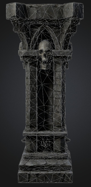  Bone Pillar column 4 Low-poly 3D model_1