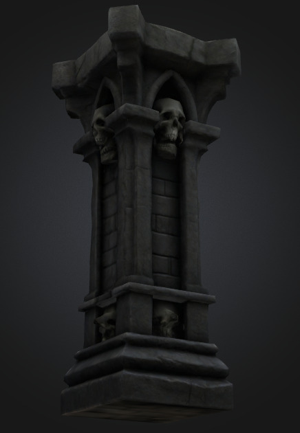  Bone Pillar column 4 Low-poly 3D model_4