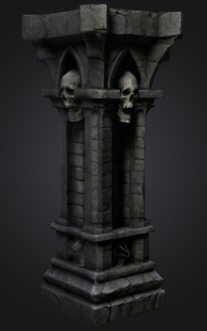  Bone Pillar column 4 Low-poly 3D model_2