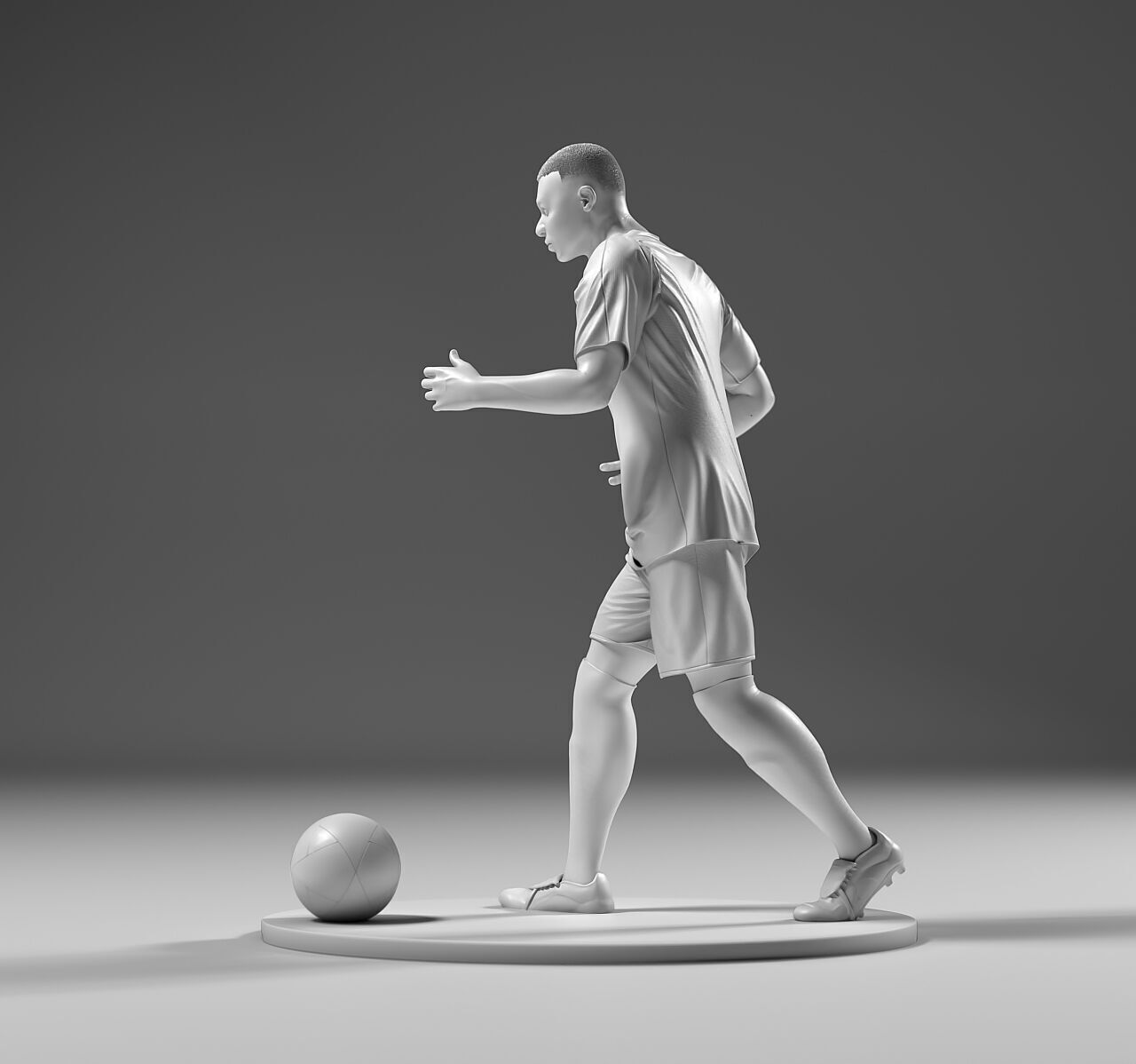 Footballer 05 Run 01 Stl 3D print model_4