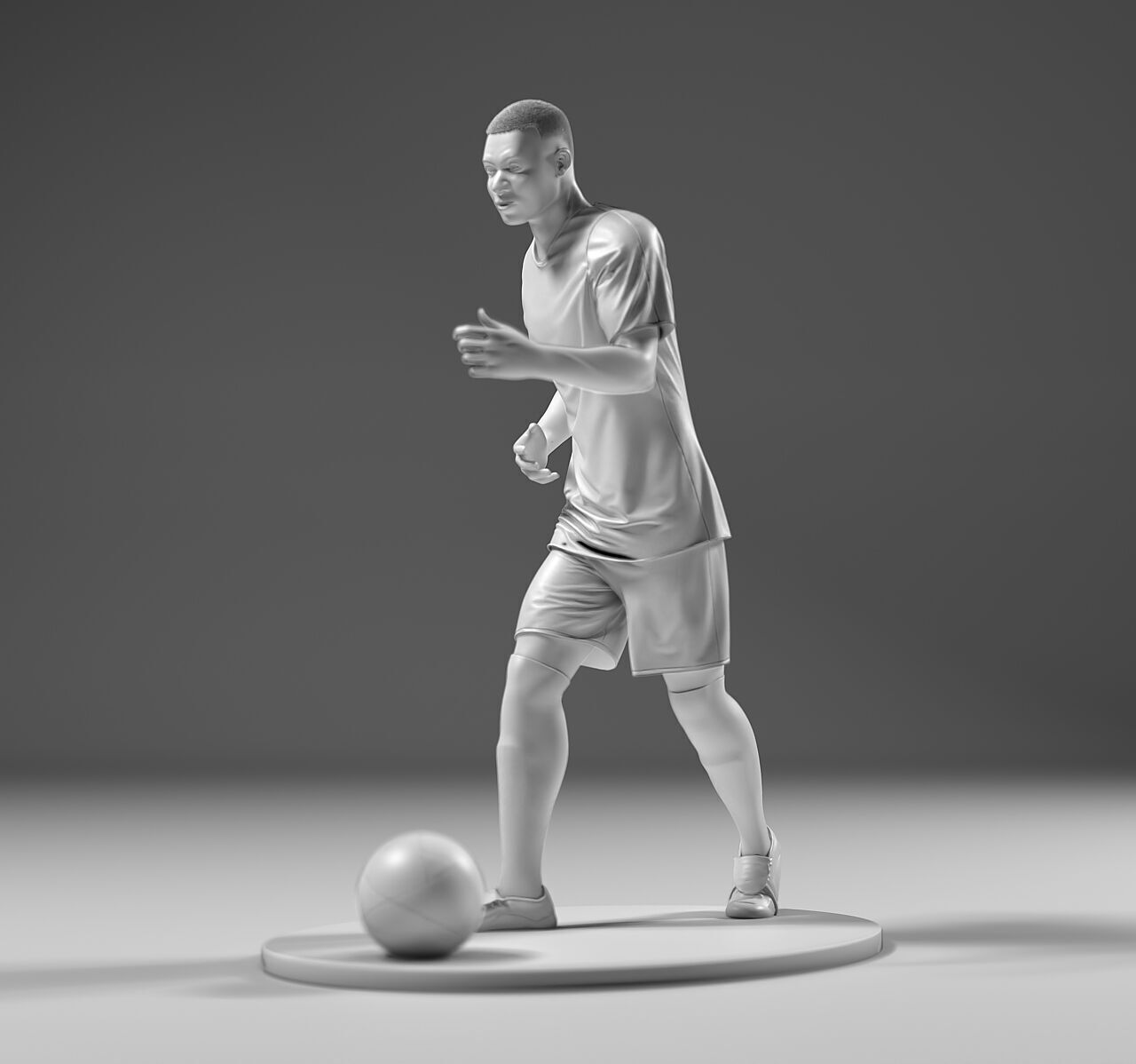 Footballer 05 Run 01 Stl 3D print model_3