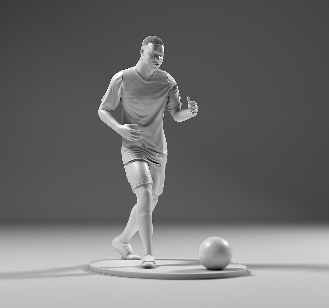 Footballer 05 Run 01 Stl 3D print model_1