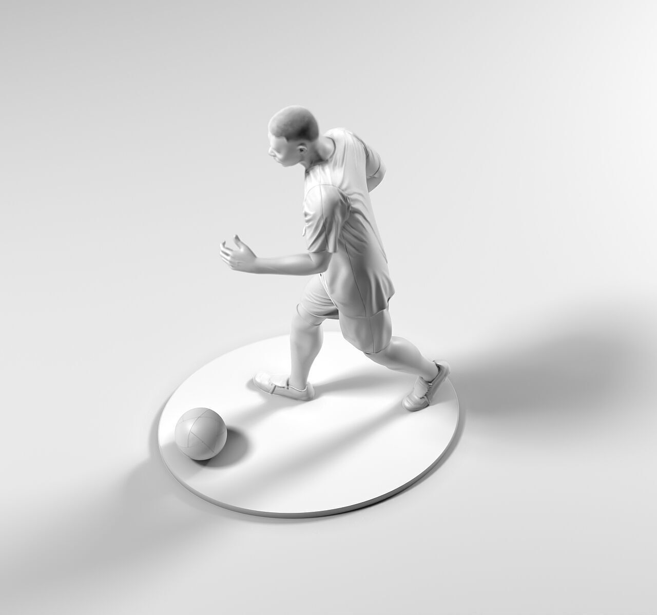 Footballer 05 Run 01 Stl 3D print model_8