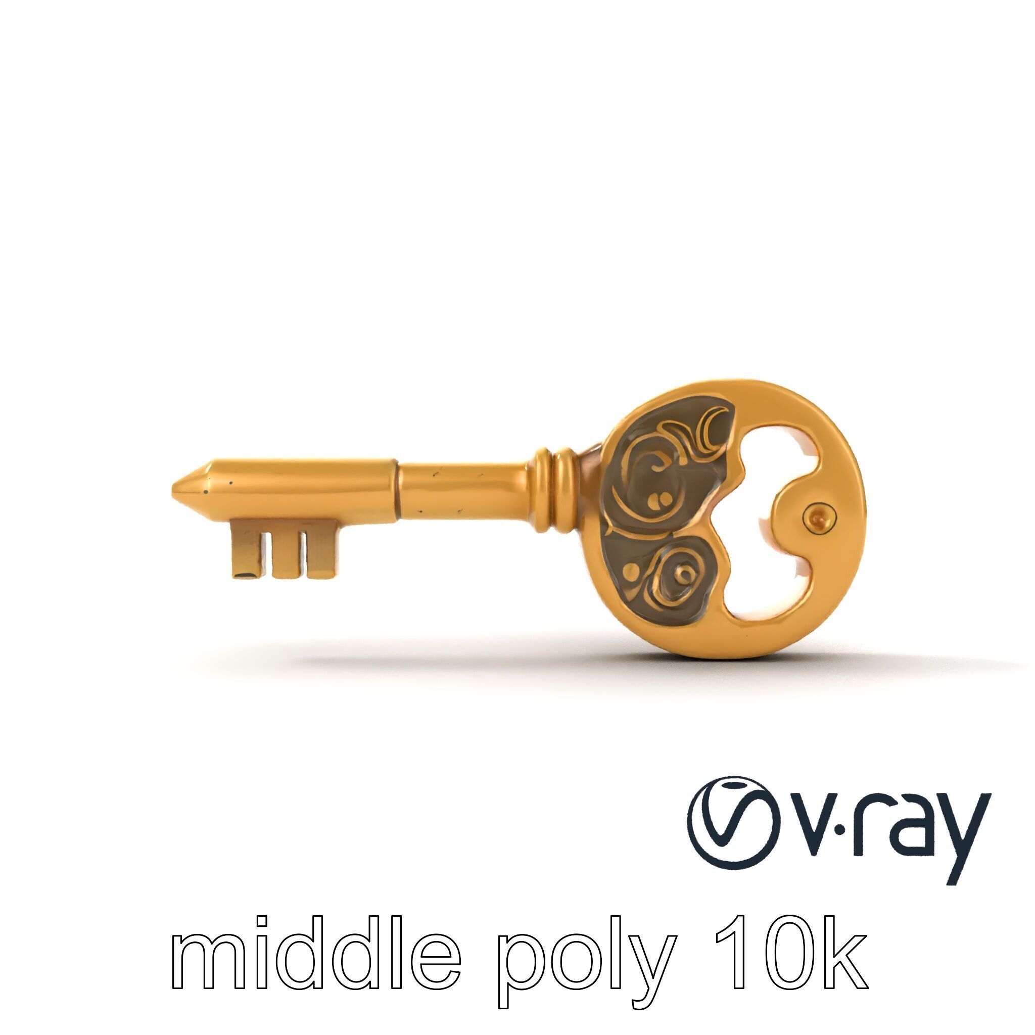 Intricate Antique Key Design model pack Low-poly 3D model_19