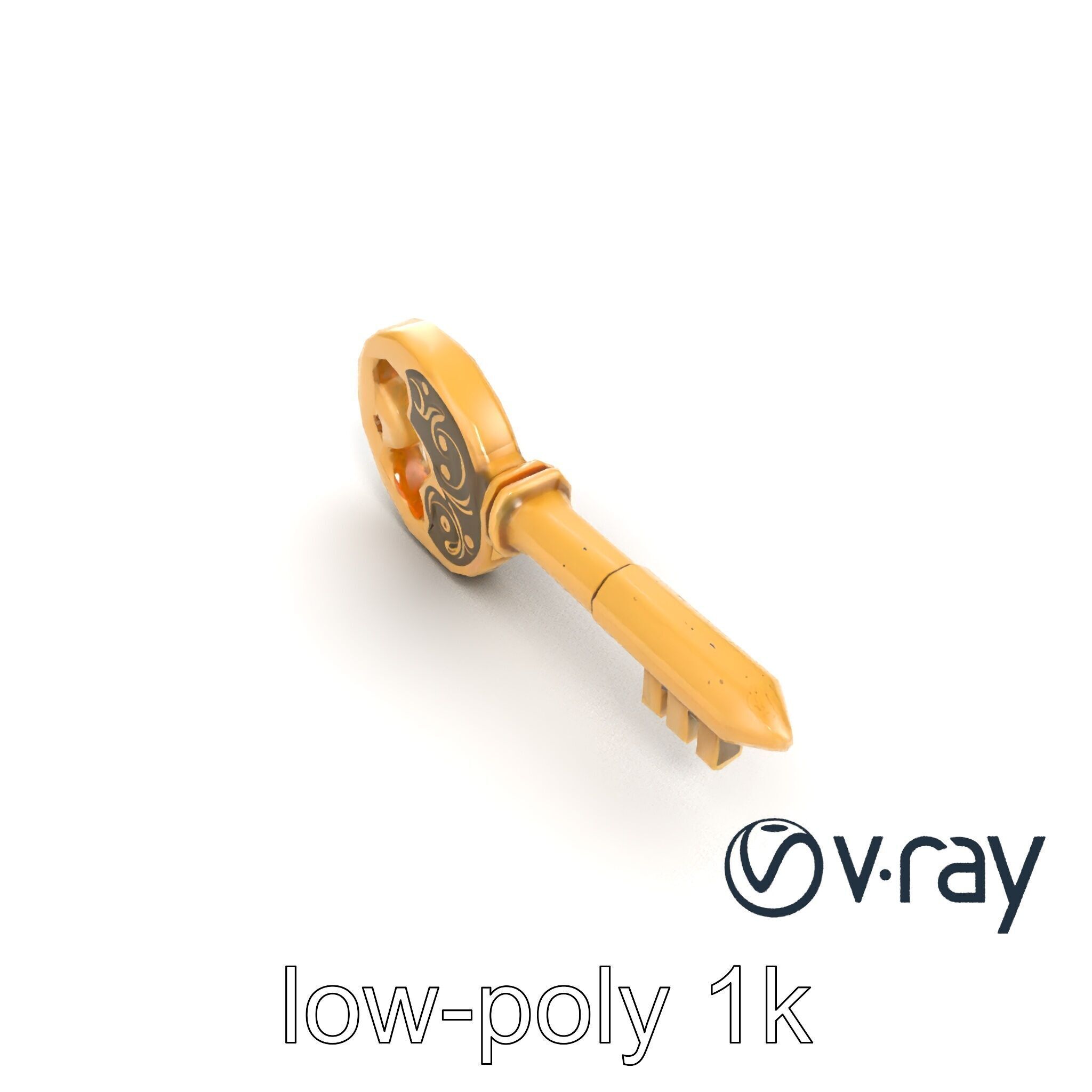 Intricate Antique Key Design model pack Low-poly 3D model_12