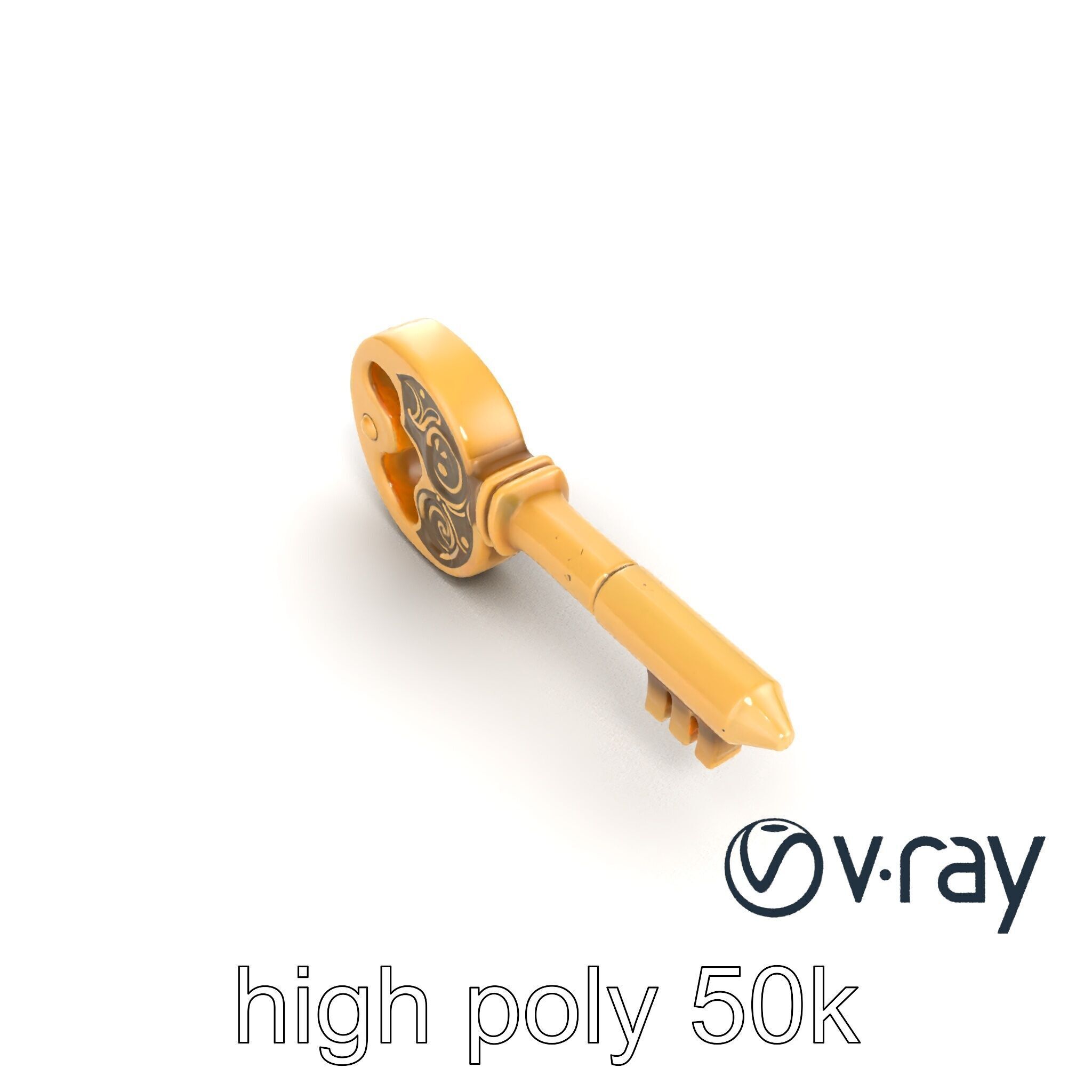 Intricate Antique Key Design model pack Low-poly 3D model_13