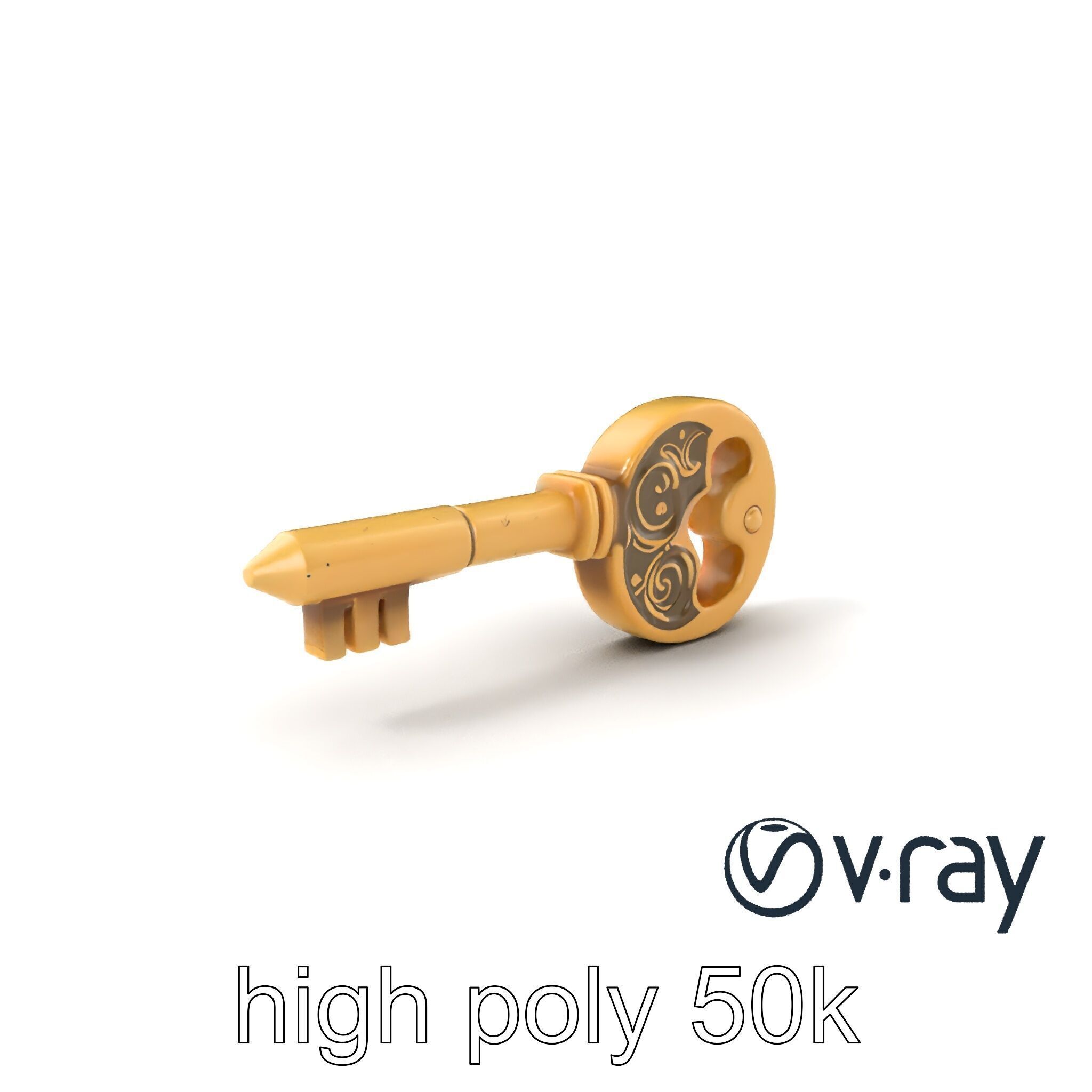 Intricate Antique Key Design model pack Low-poly 3D model_2