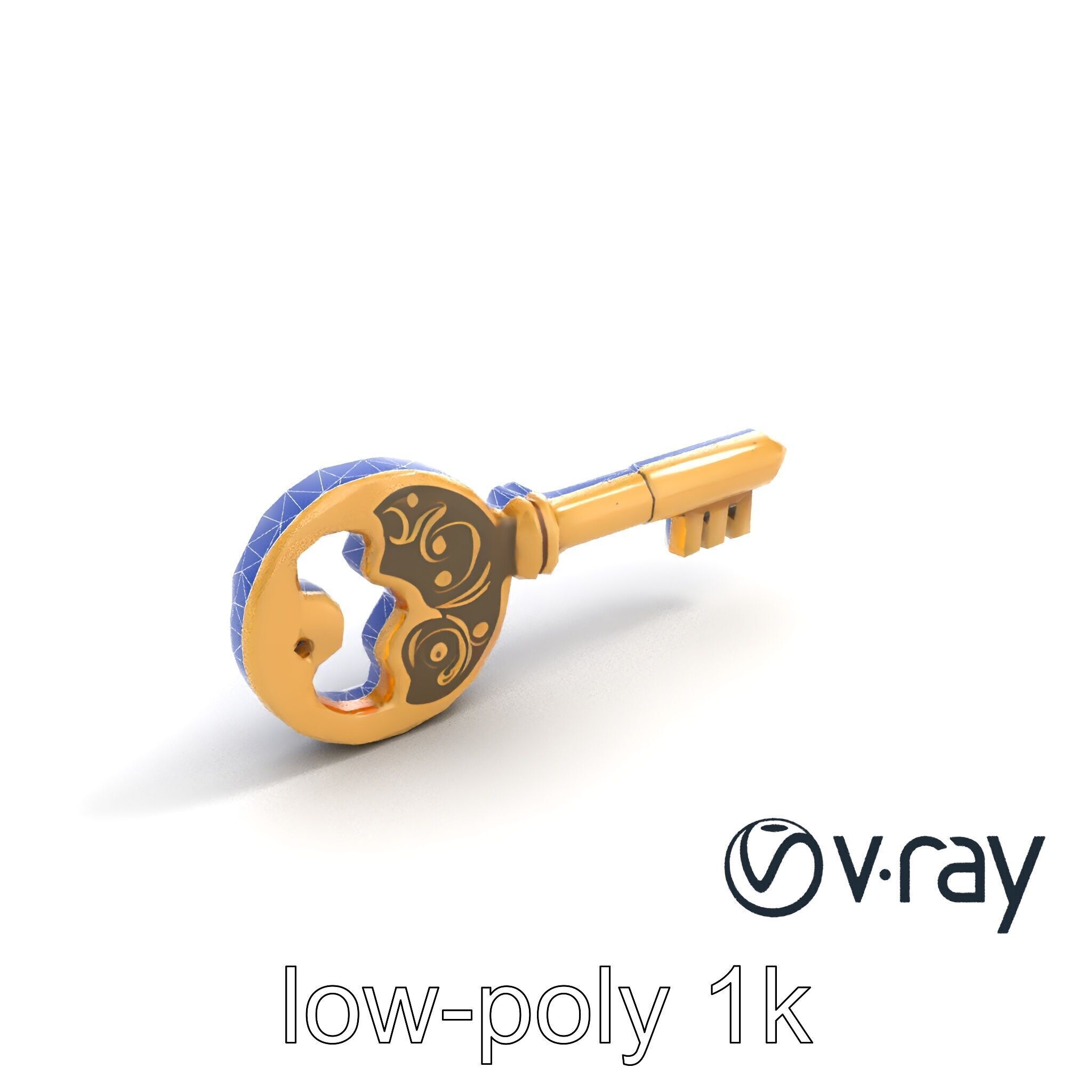 Intricate Antique Key Design model pack Low-poly 3D model_14