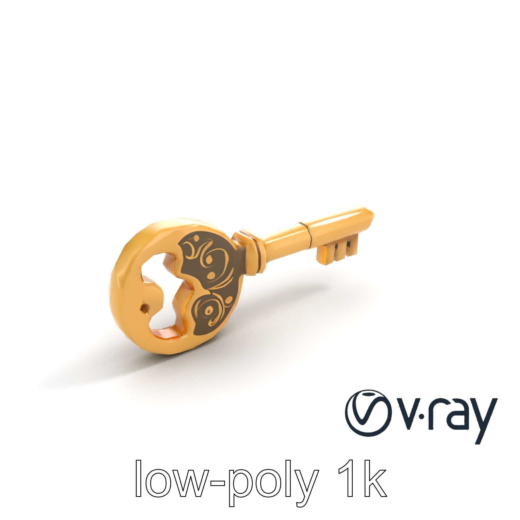 Intricate Antique Key Design model pack Low-poly 3D model_8