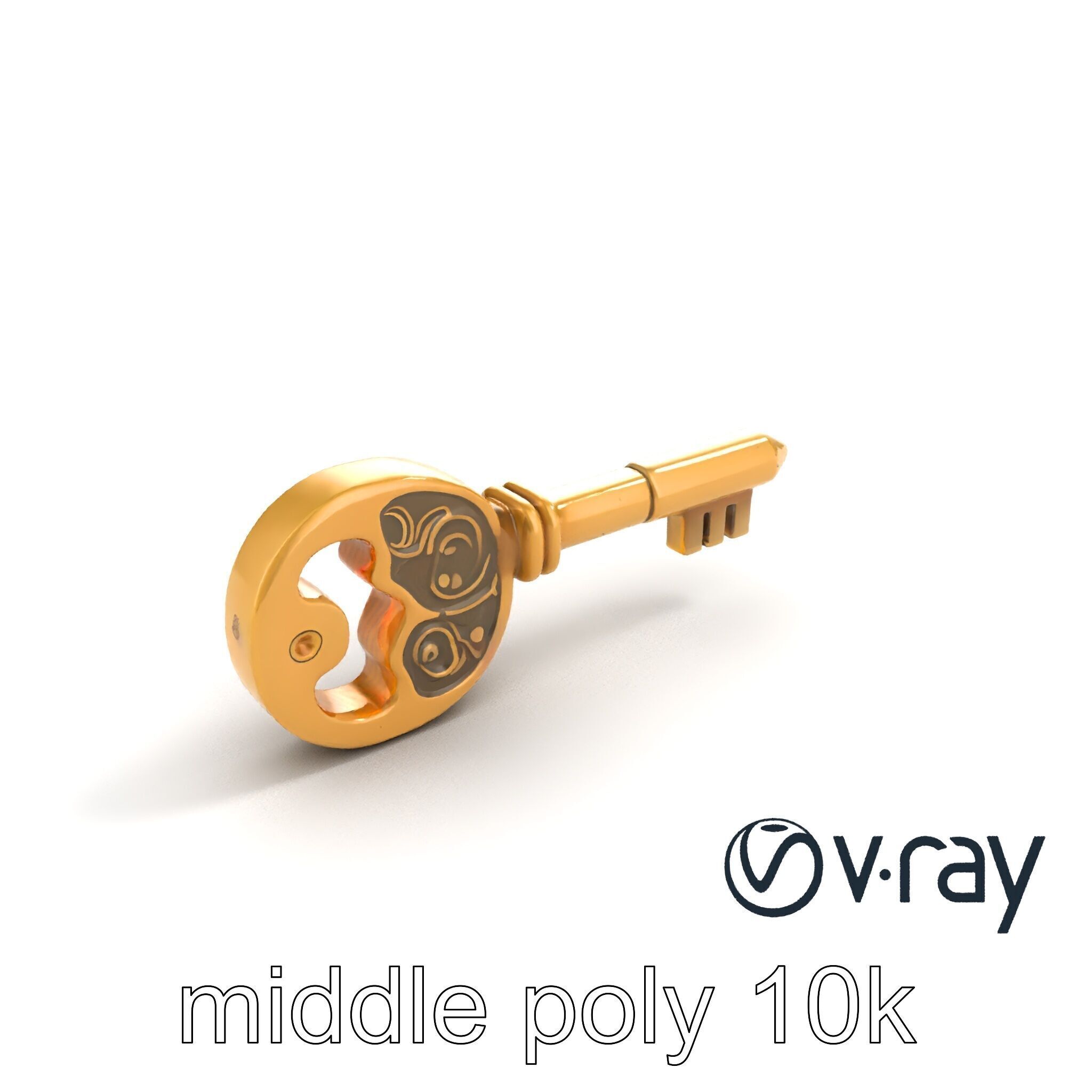 Intricate Antique Key Design model pack Low-poly 3D model_7