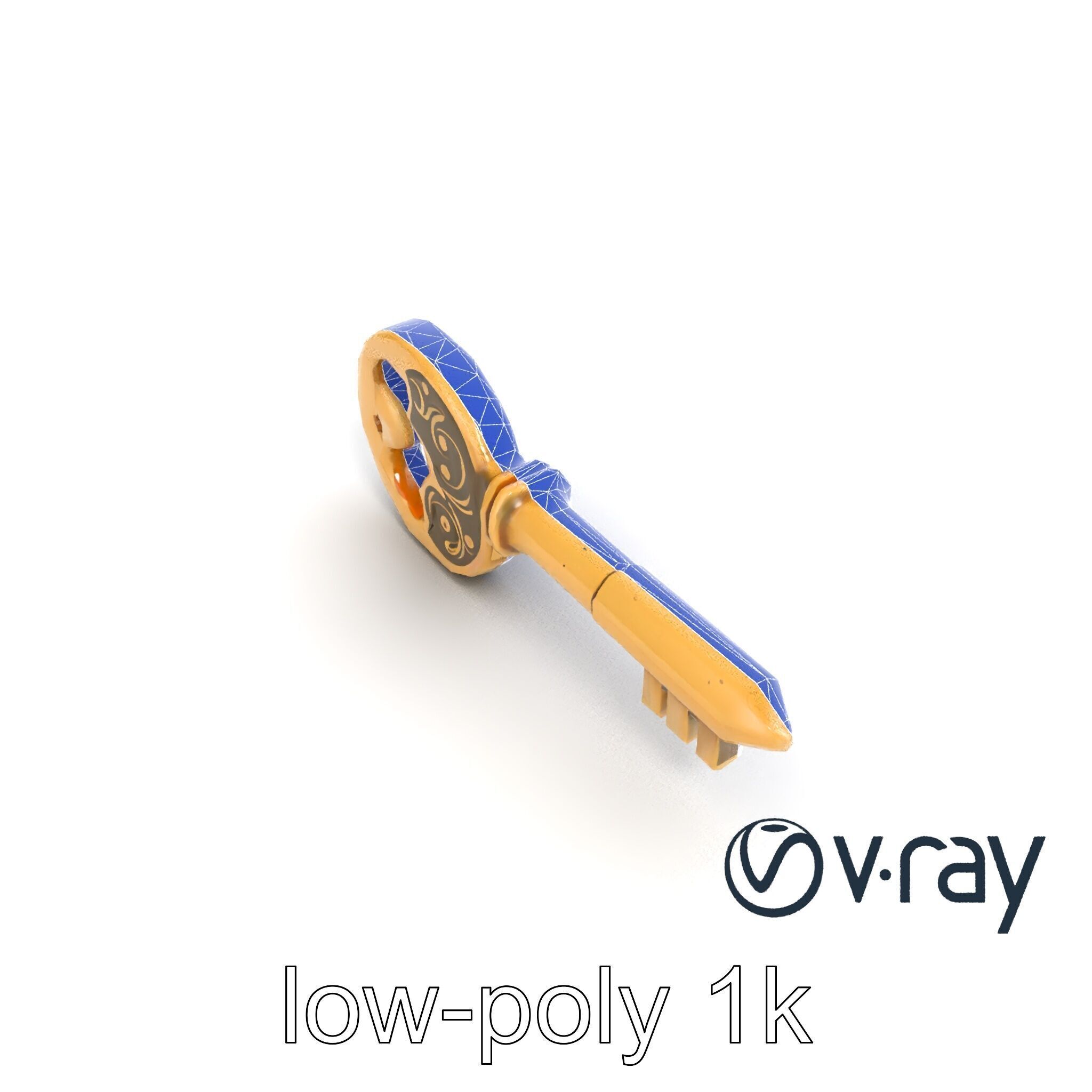 Intricate Antique Key Design model pack Low-poly 3D model_30