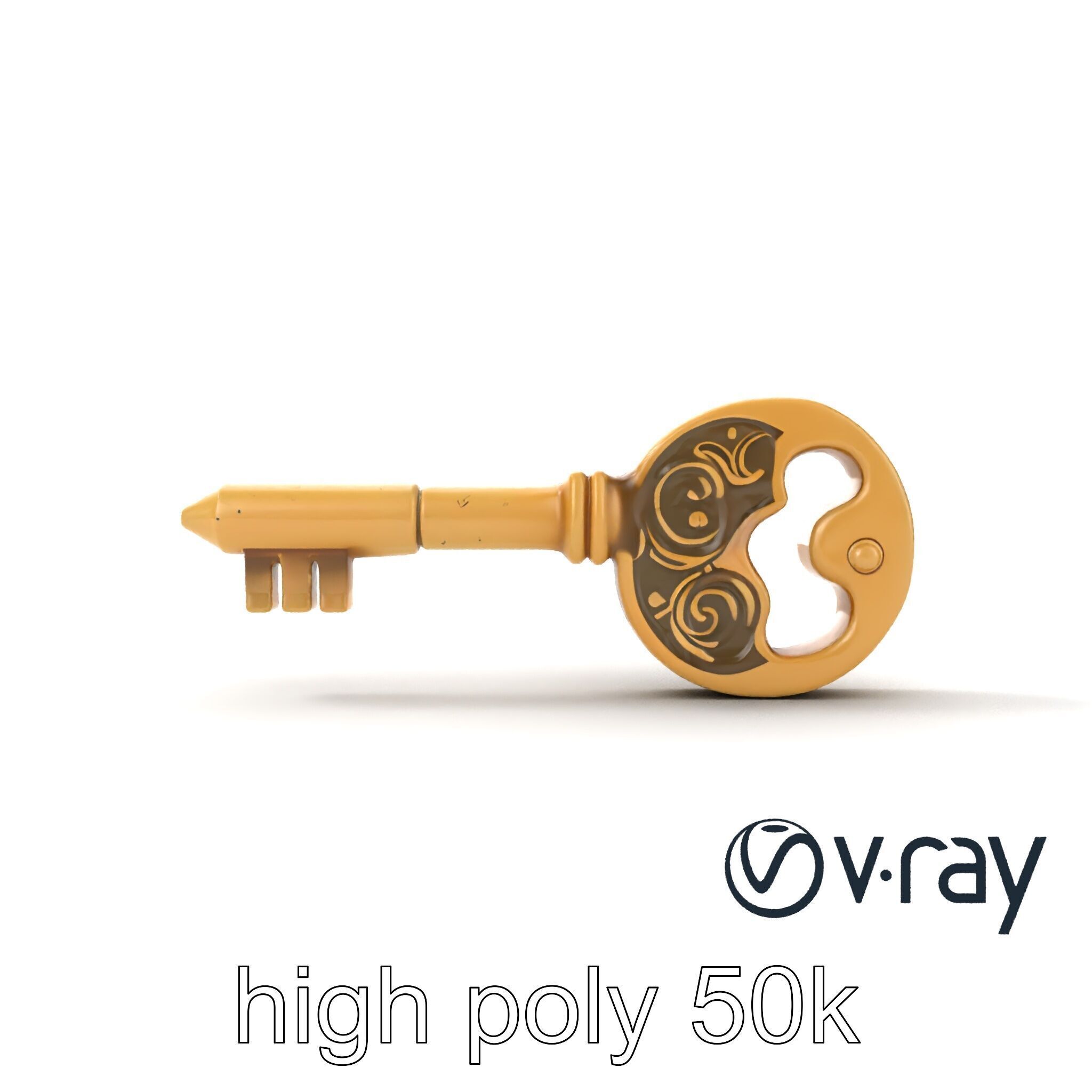 Intricate Antique Key Design model pack Low-poly 3D model_27