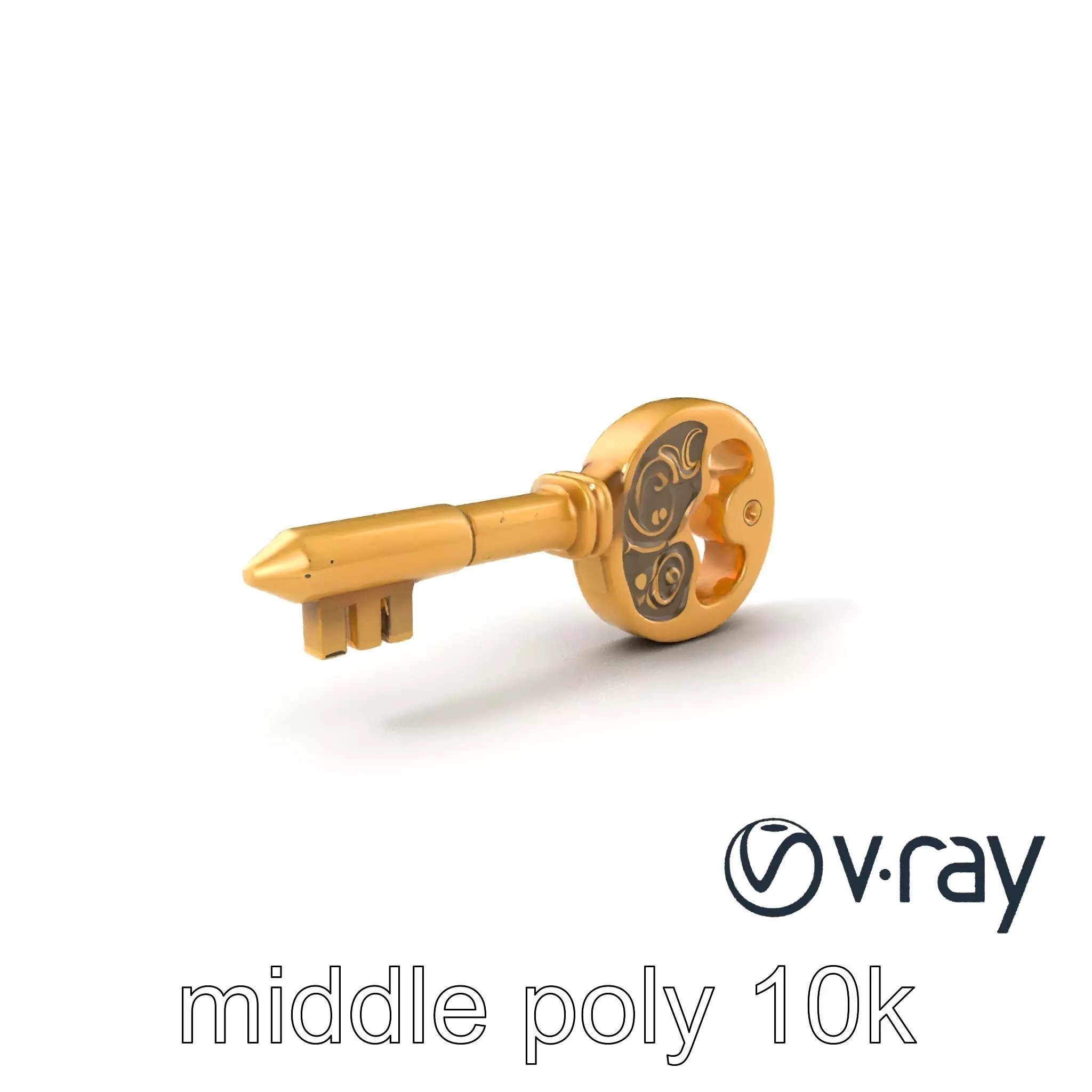 Intricate Antique Key Design model pack Low-poly 3D model_0