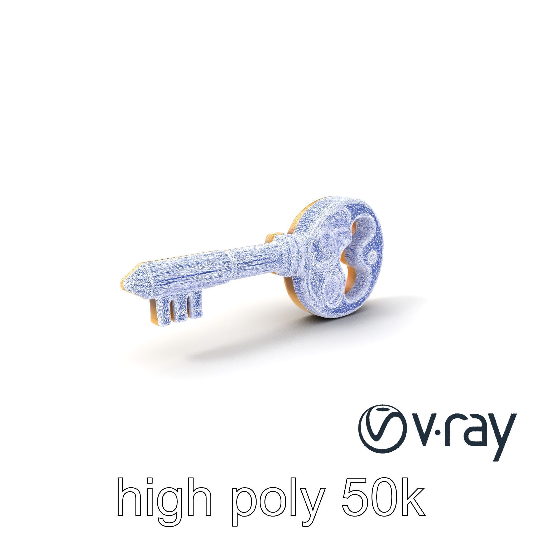 Intricate Antique Key Design model pack Low-poly 3D model_1