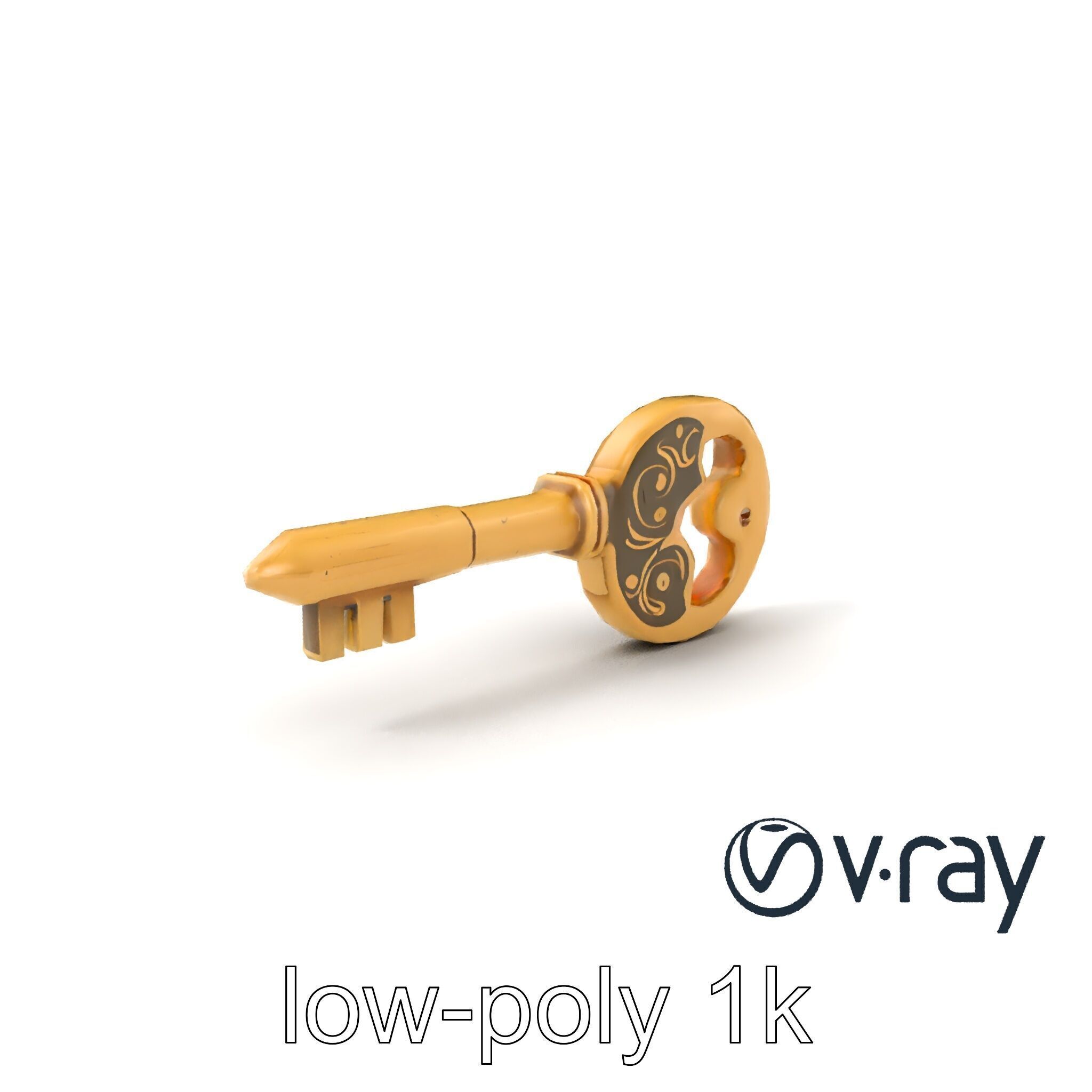 Intricate Antique Key Design model pack Low-poly 3D model_4