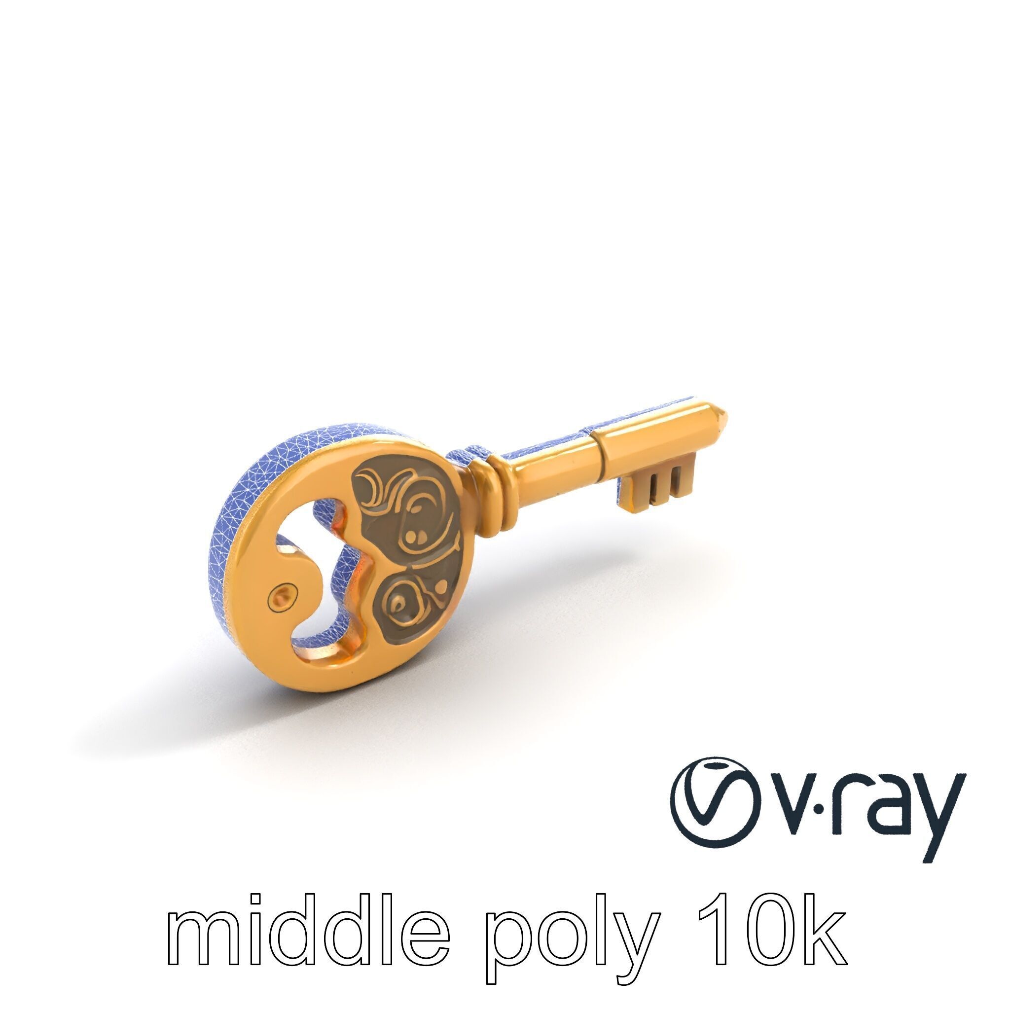 Intricate Antique Key Design model pack Low-poly 3D model_10