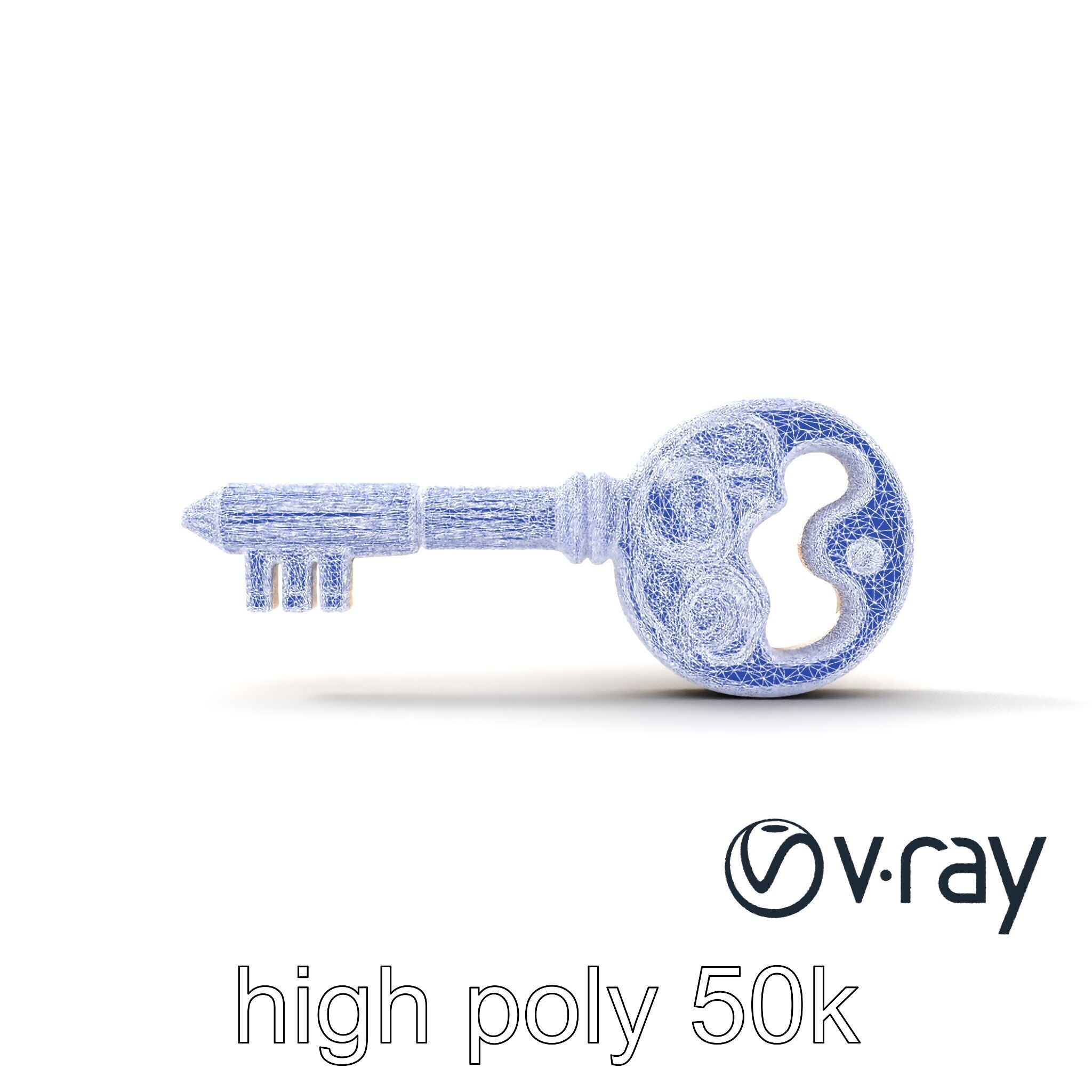 Intricate Antique Key Design model pack Low-poly 3D model_11