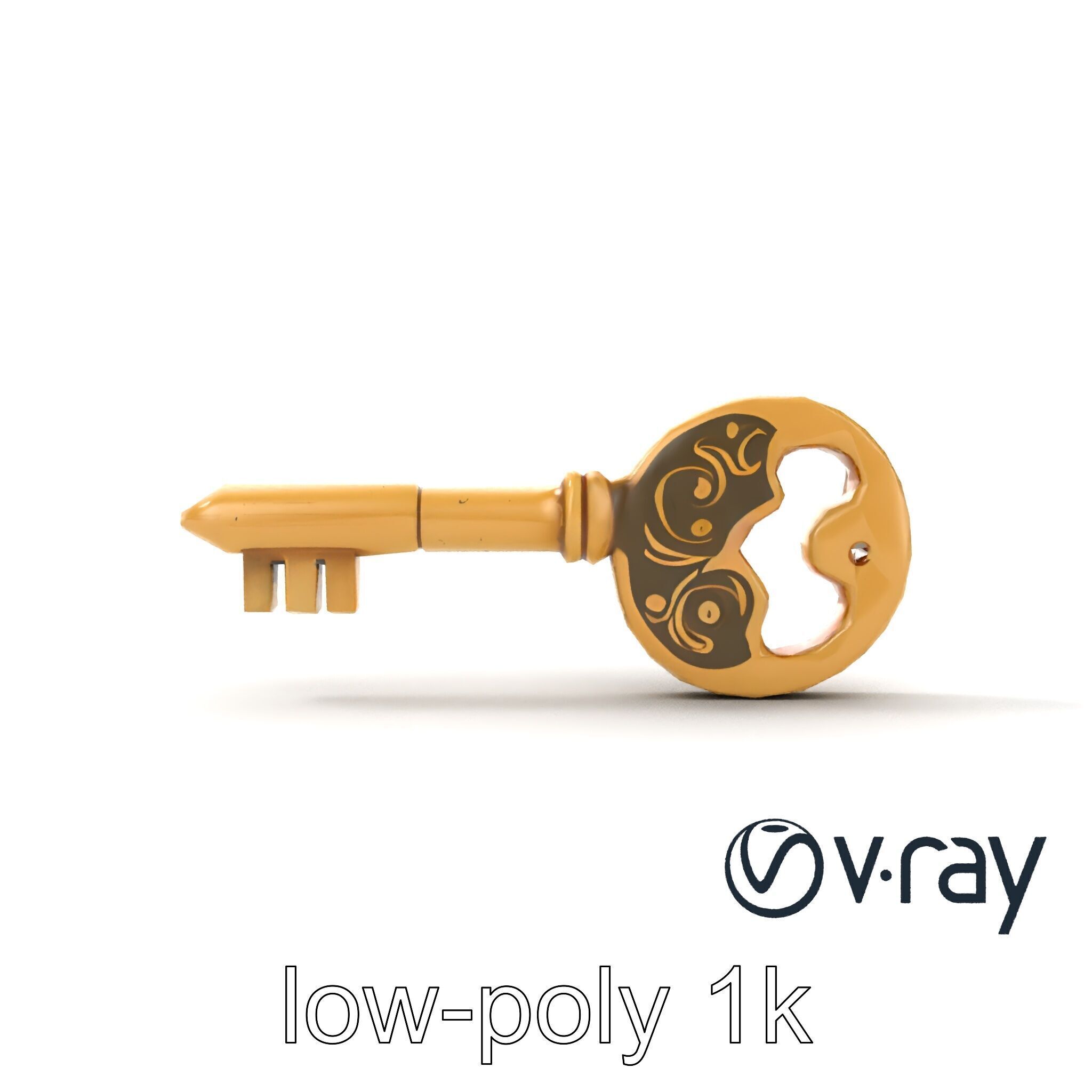 Intricate Antique Key Design model pack Low-poly 3D model_22