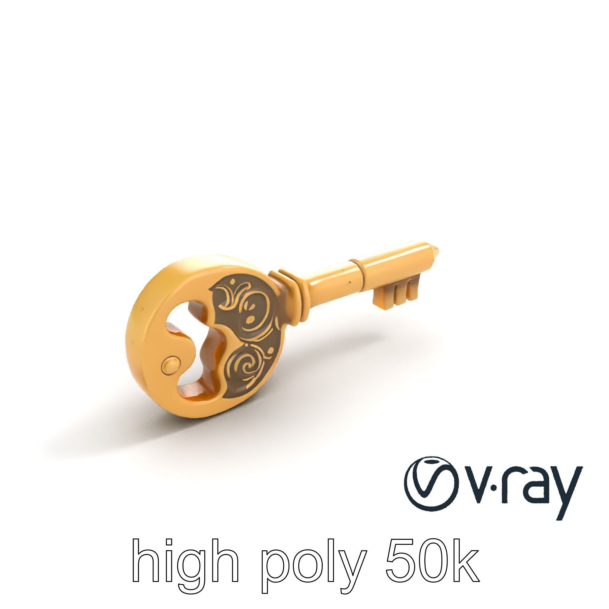 Intricate Antique Key Design model pack Low-poly 3D model_9
