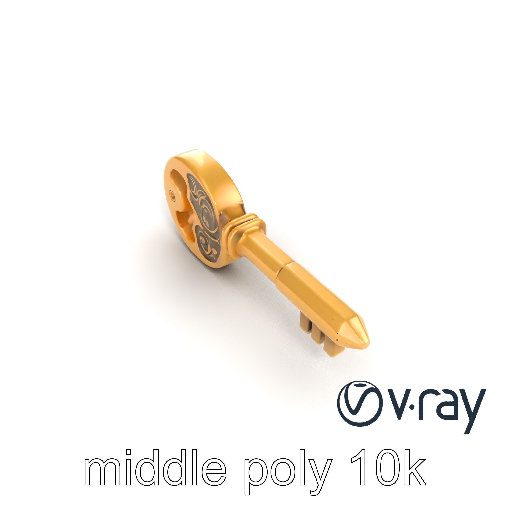 Intricate Antique Key Design model pack Low-poly 3D model_24