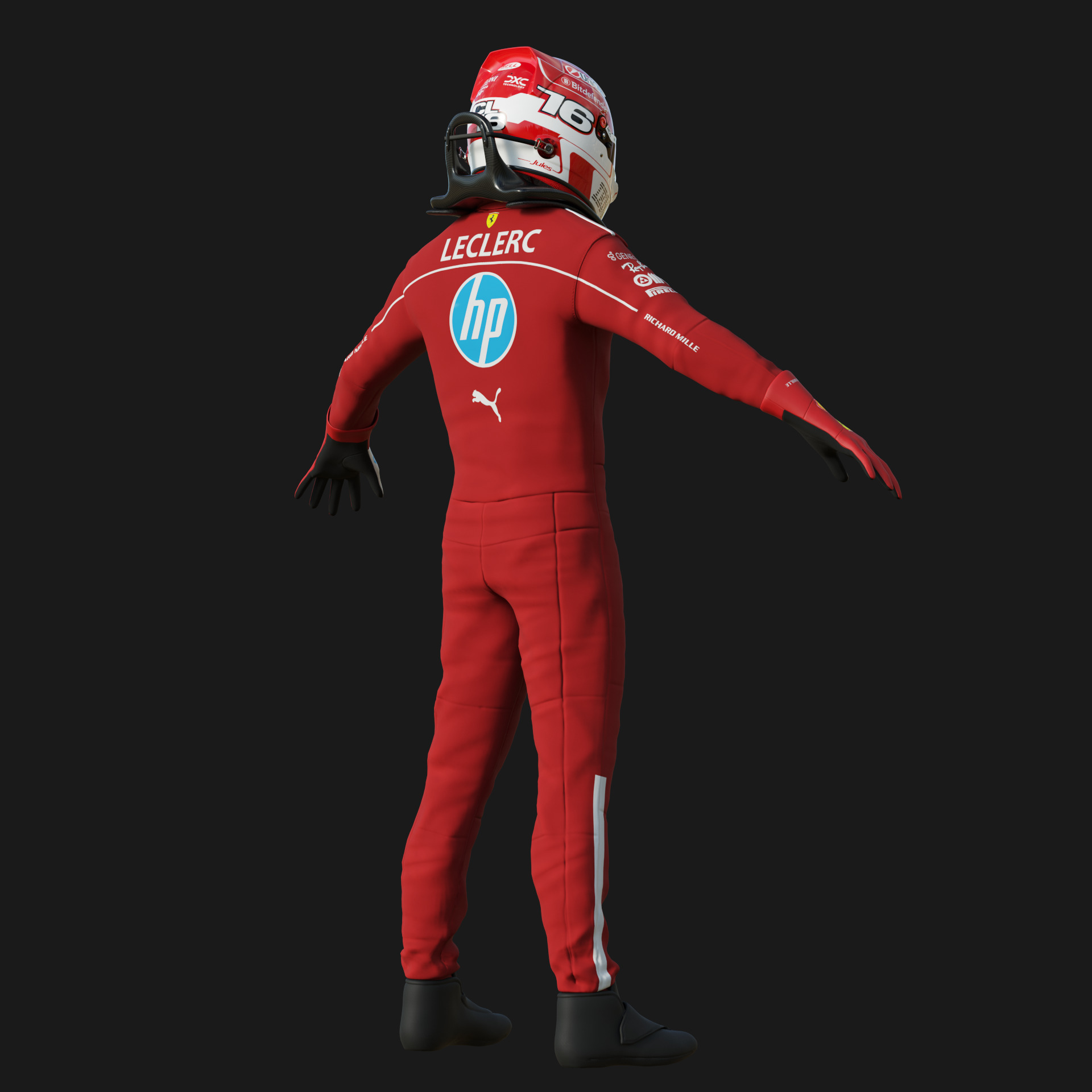 F1 Ferrari Race Suit 2025 3D model_7