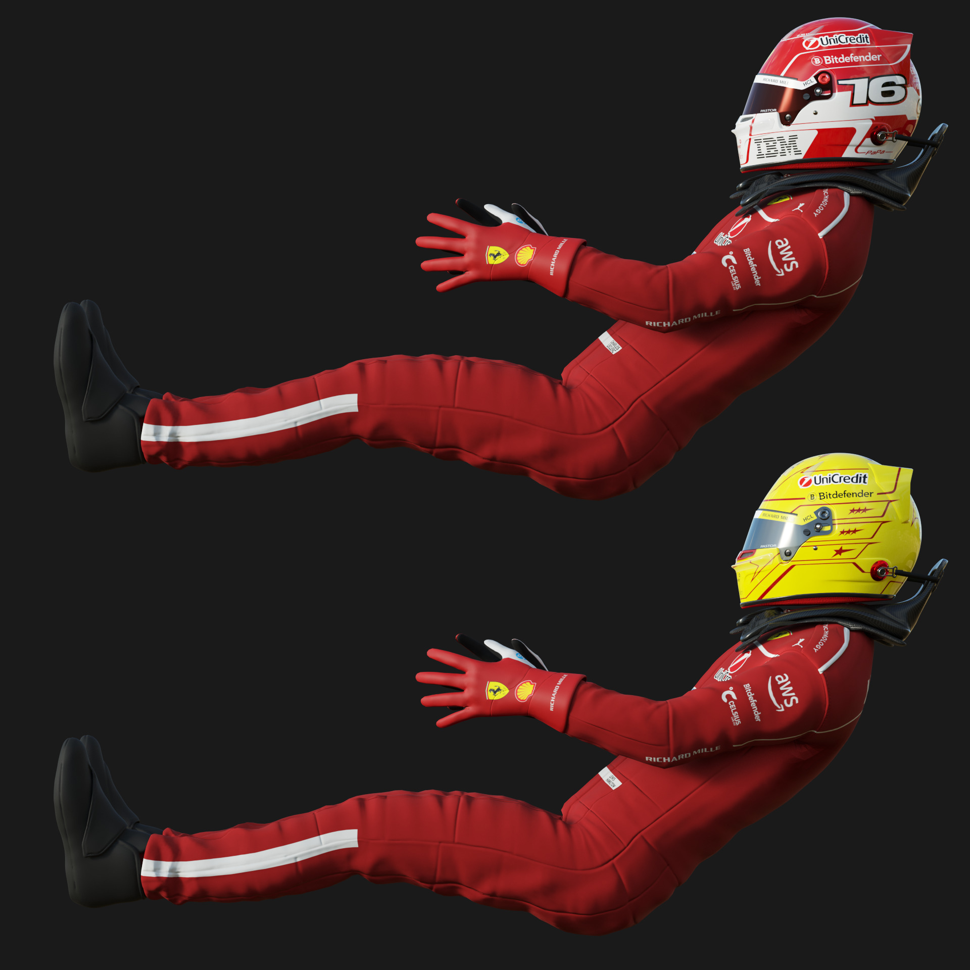 F1 Ferrari Race Suit 2025 3D model_4