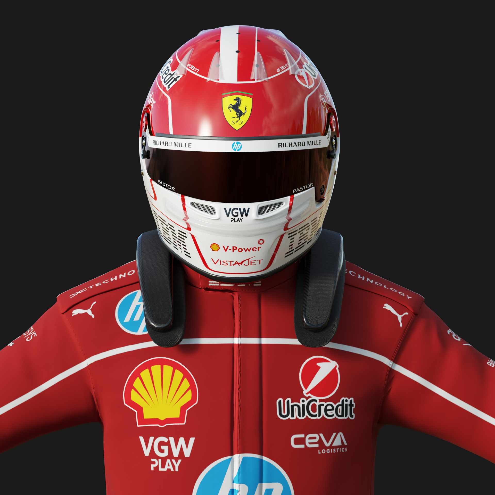 F1 Ferrari Race Suit 2025 3D model_11