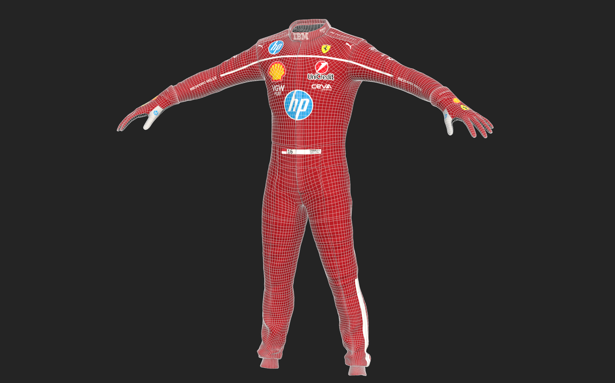 F1 Ferrari Race Suit 2025 3D model_24