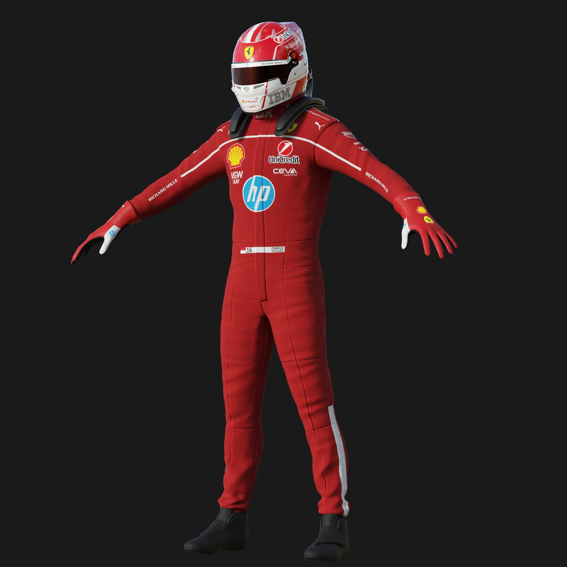 F1 Ferrari Race Suit 2025 3D model_1