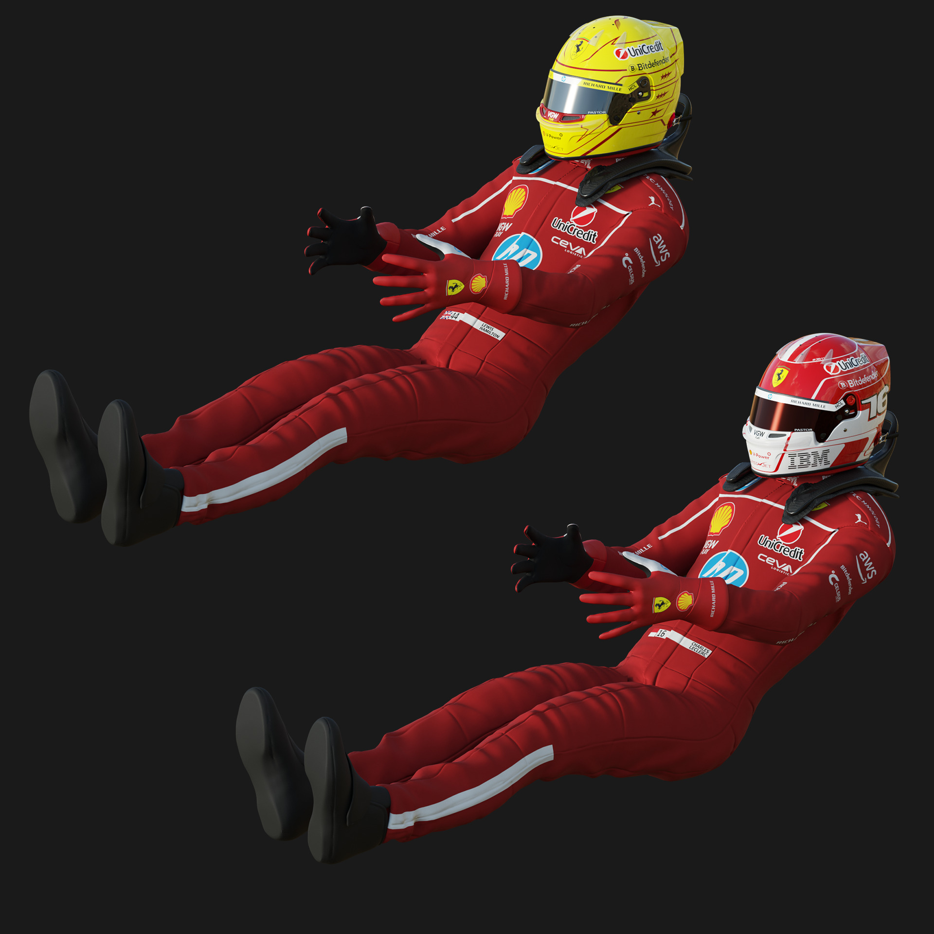 F1 Ferrari Race Suit 2025 3D model_5