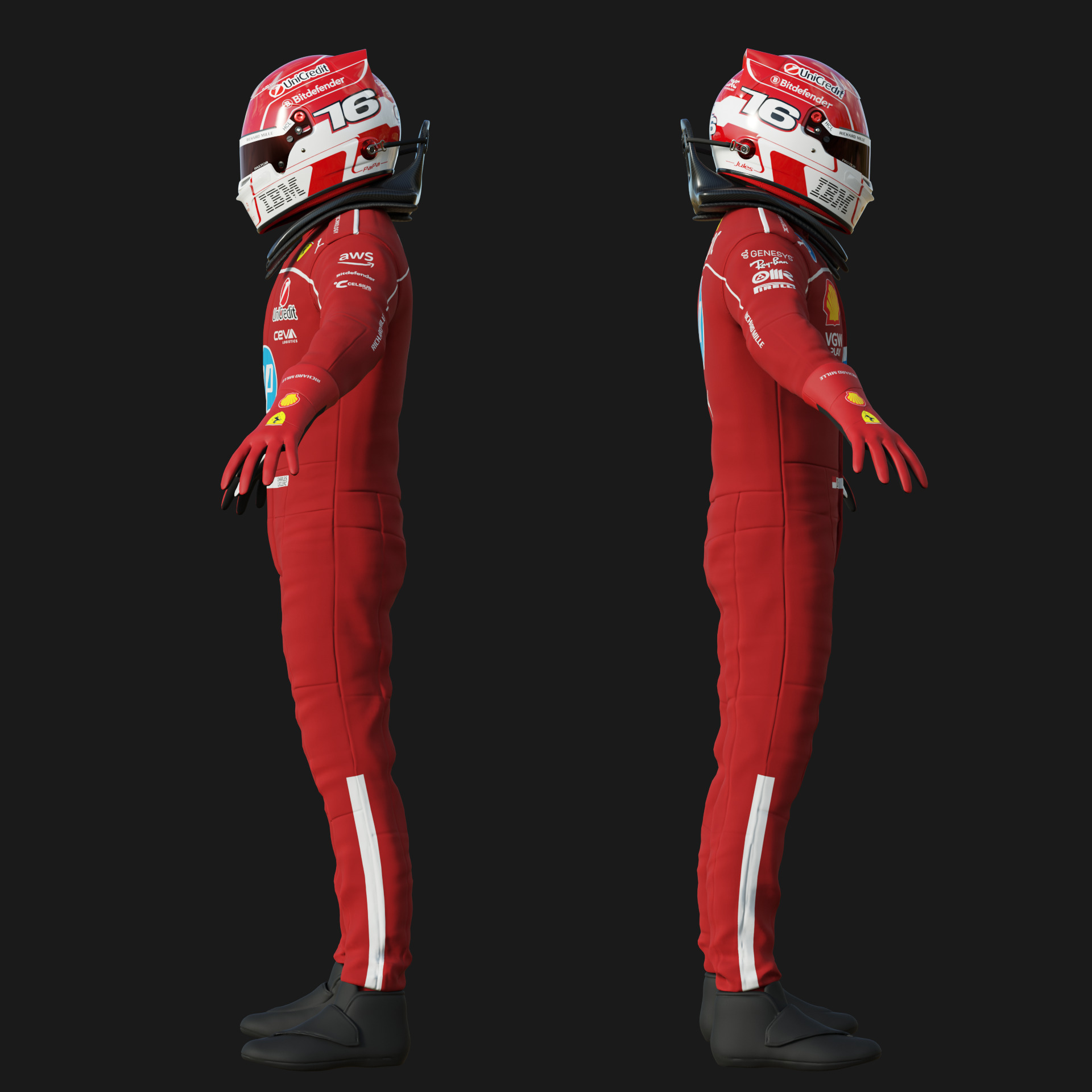 F1 Ferrari Race Suit 2025 3D model_6