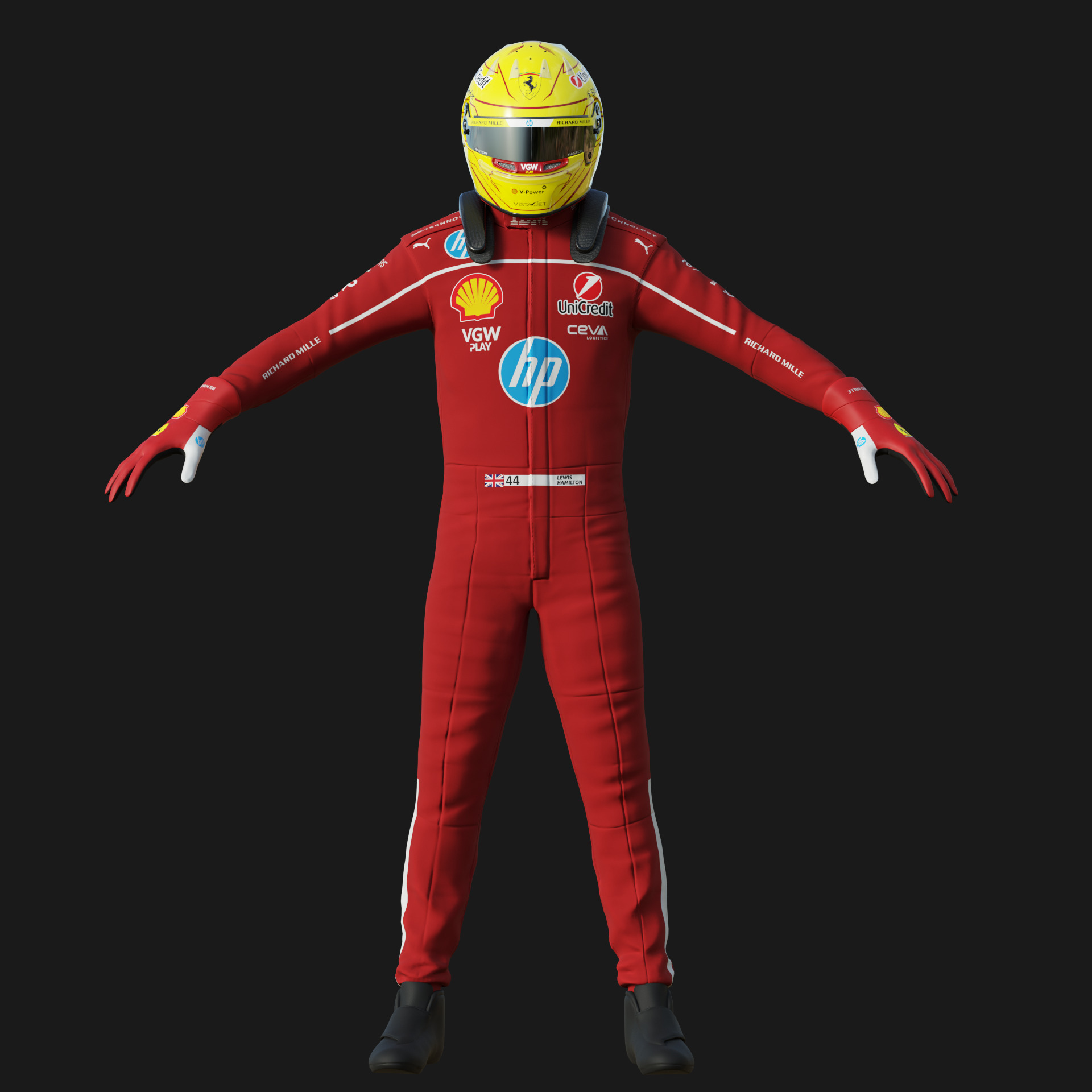F1 Ferrari Race Suit 2025 3D model_14