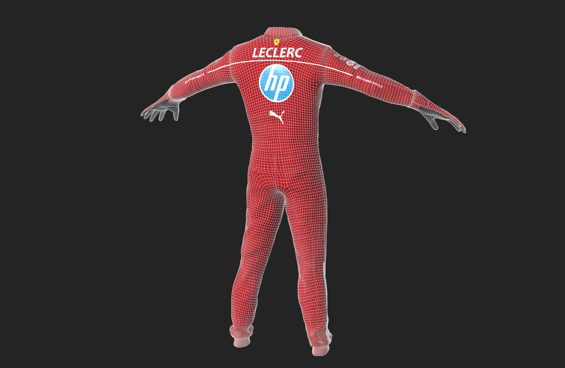 F1 Ferrari Race Suit 2025 3D model_25