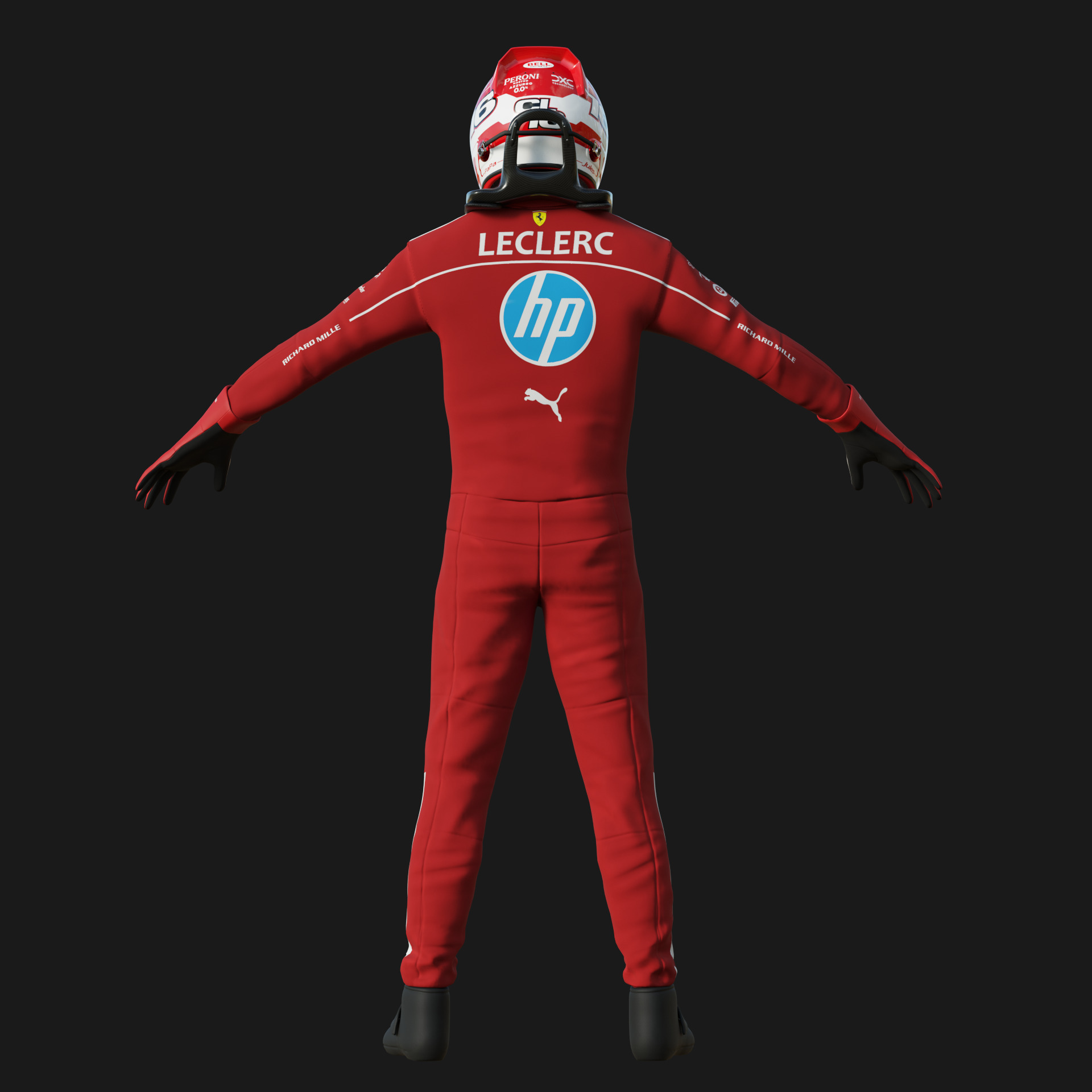 F1 Ferrari Race Suit 2025 3D model_9