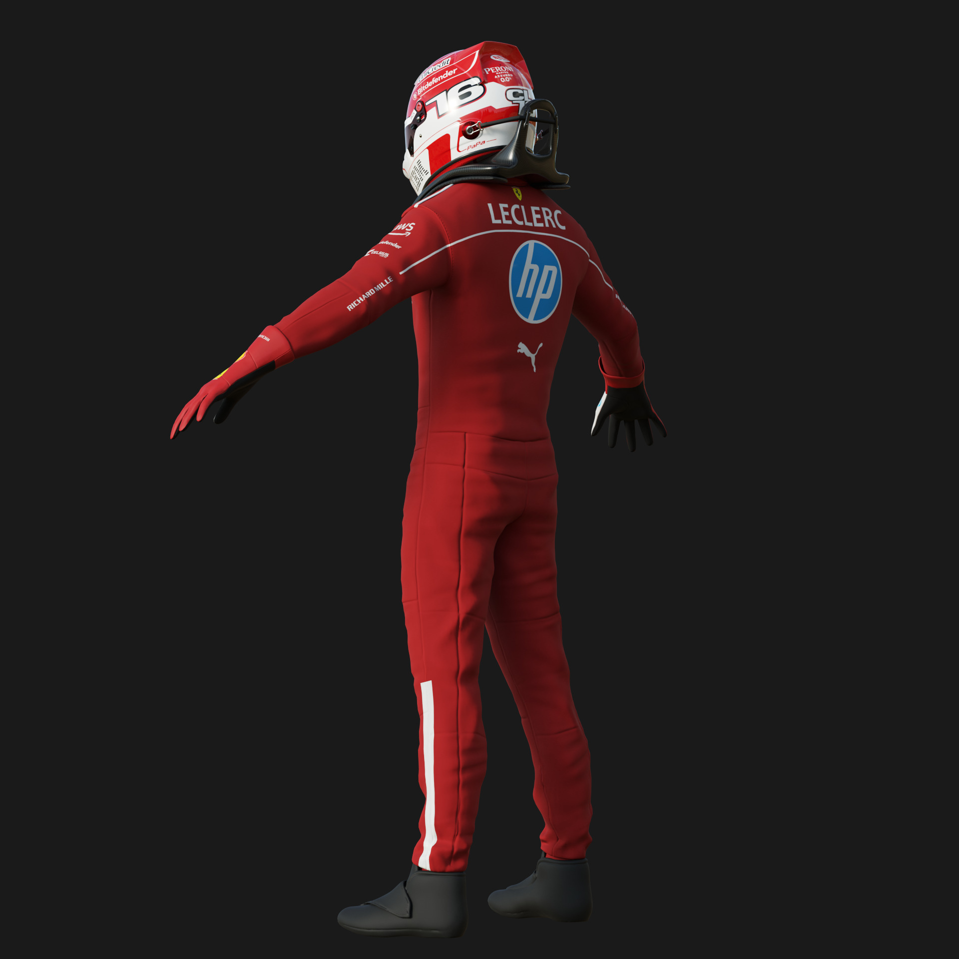 F1 Ferrari Race Suit 2025 3D model_8