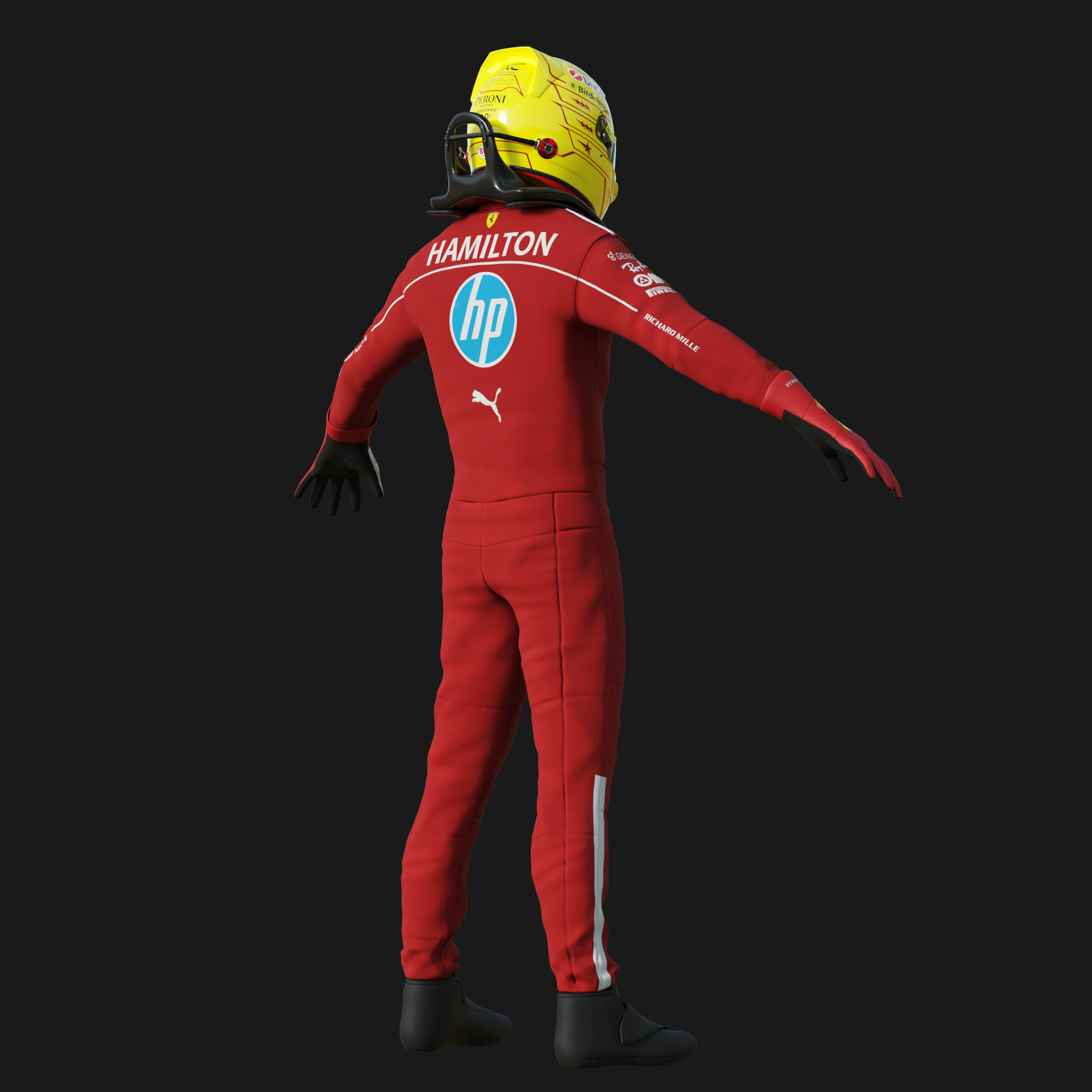F1 Ferrari Race Suit 2025 3D model_17